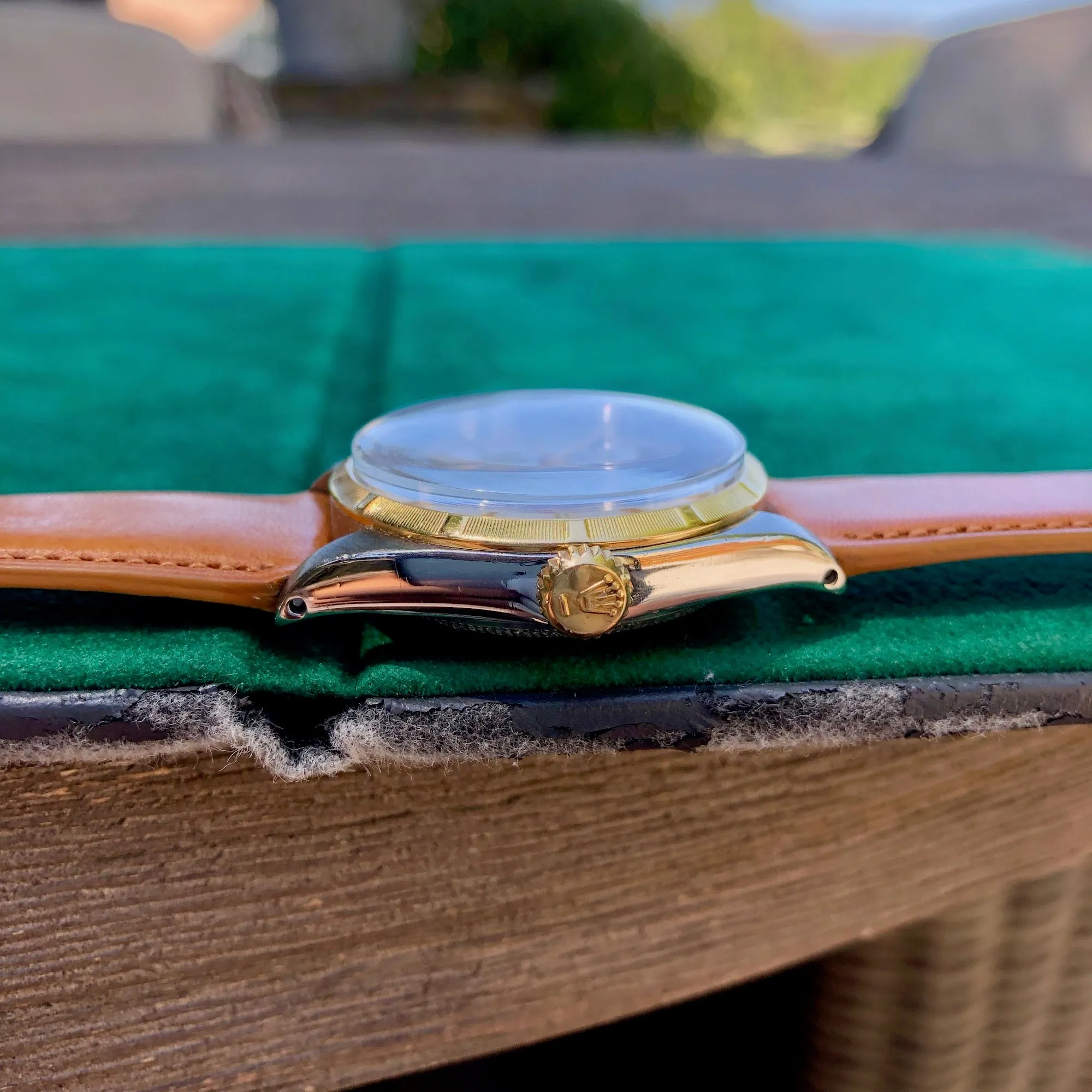 1958 Rolex Oyster Perpetual 6285 Two Tone Stainless Steel Gold Silver Automatic Wristwatch