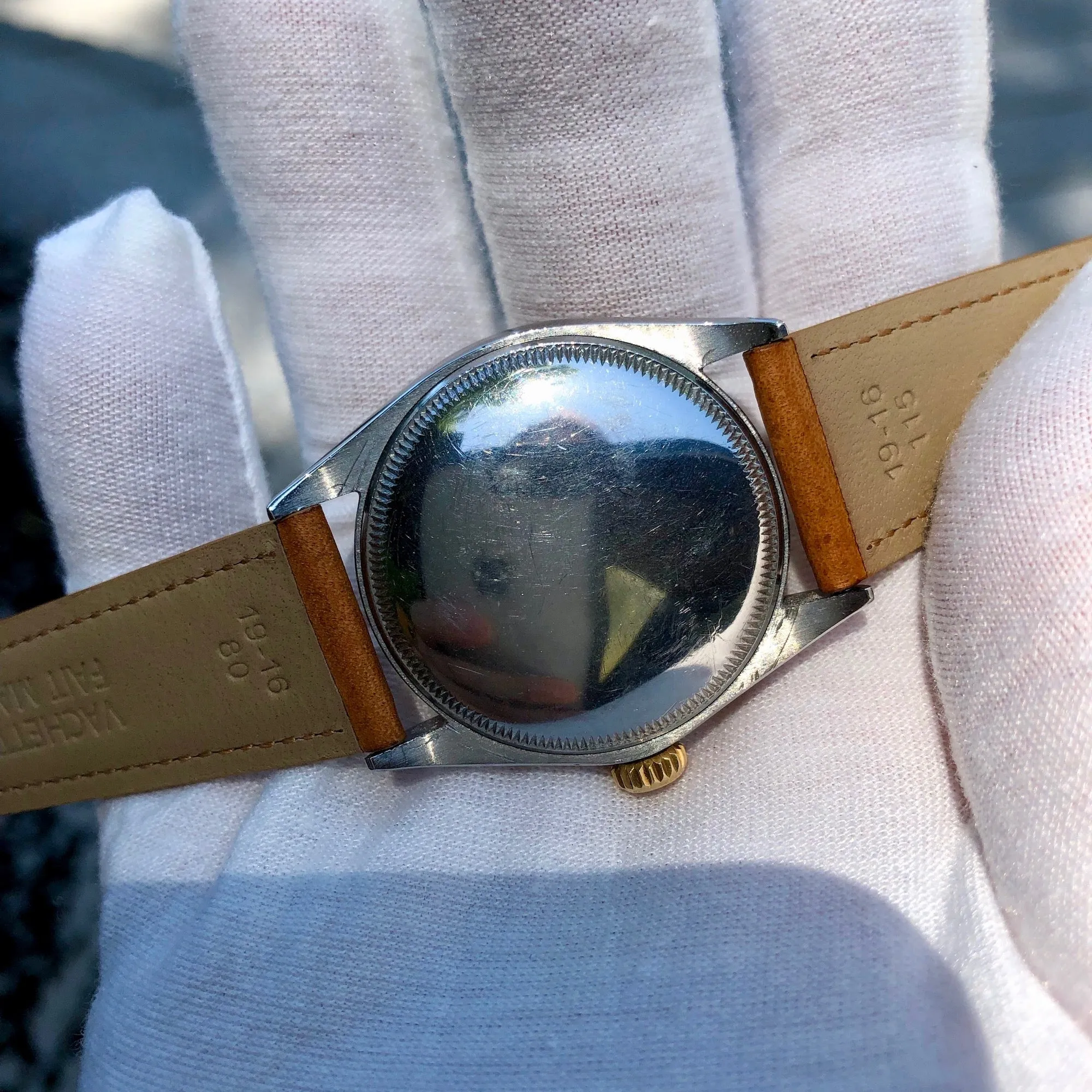 1958 Rolex Oyster Perpetual 6285 Two Tone Stainless Steel Gold Silver Automatic Wristwatch