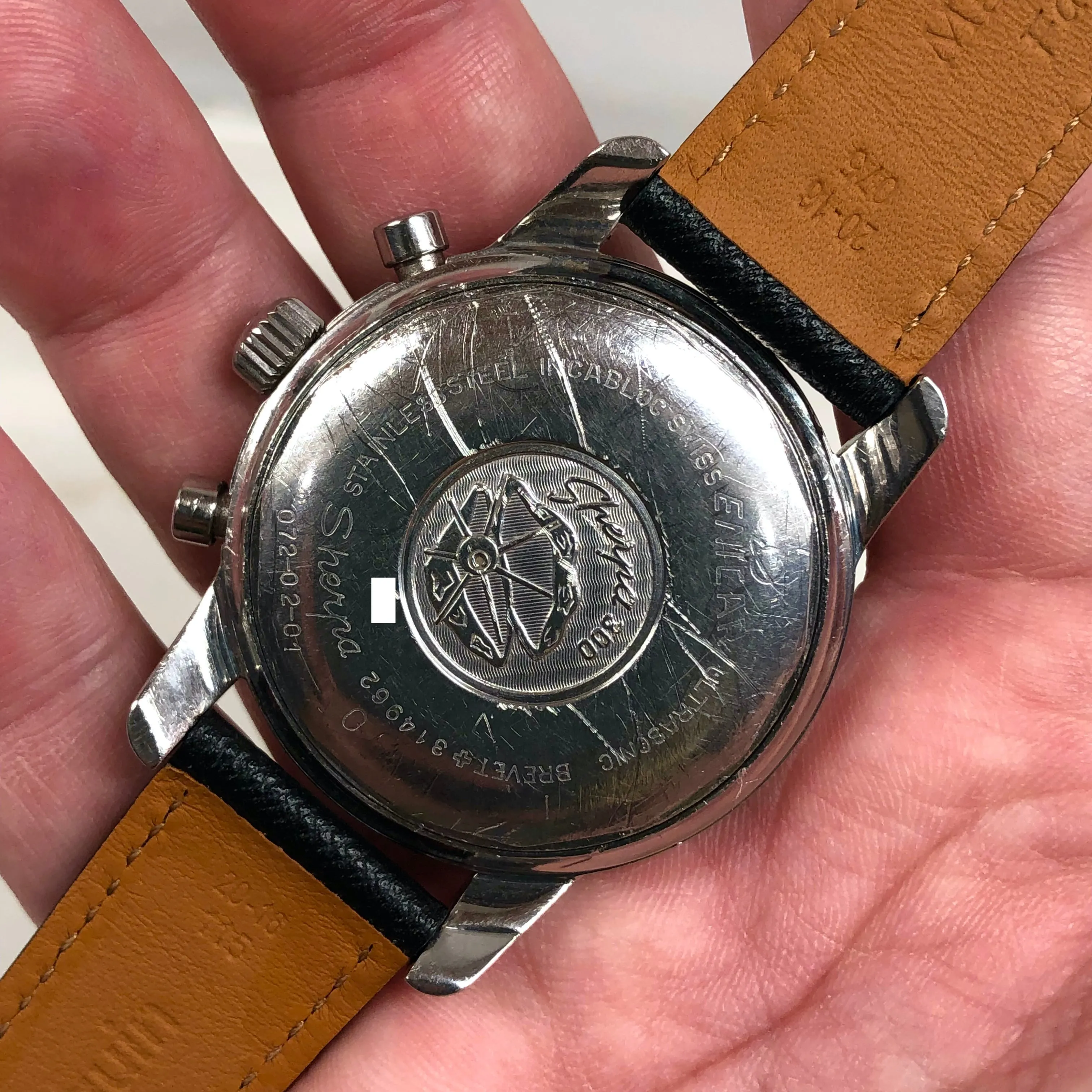 1960s Enicar Sherpa Graph Mk IV 072-02-01 Valjoux 72 Chronograph Wristwatch