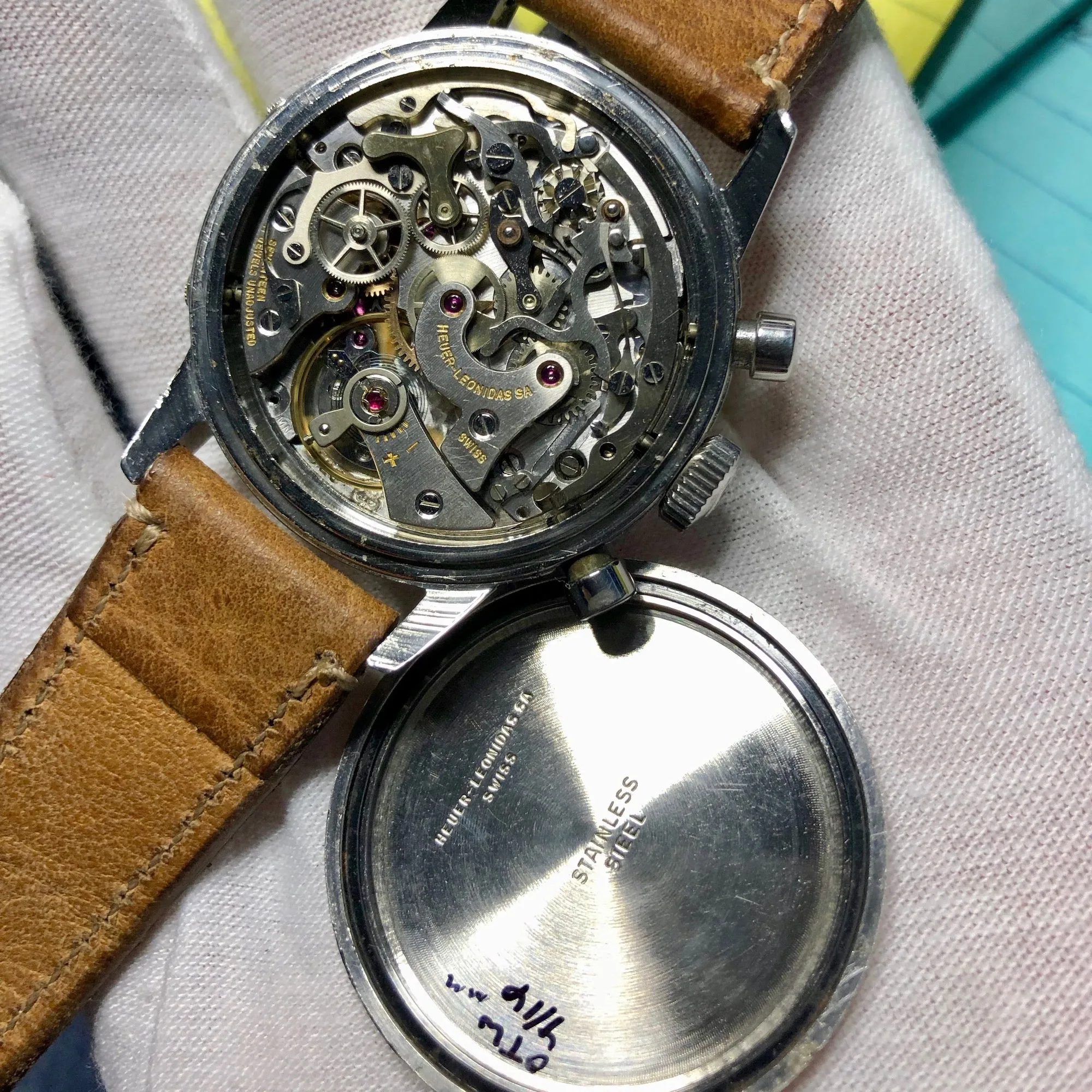 1960s Heuer Carrera 12 Dato 2547S Valjoux 72C Steel Triple Date Chronograph Wristwatch