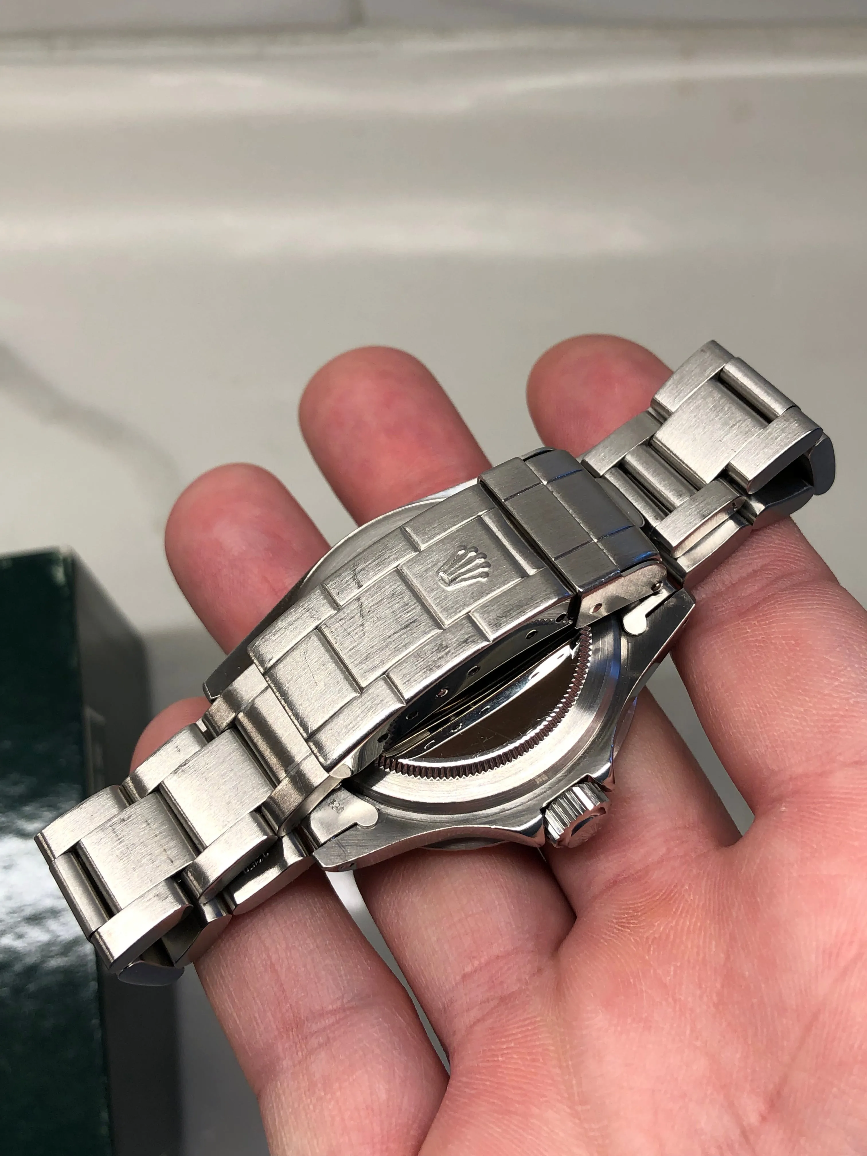 1971 Rolex Submariner 5512 Stainless Steel Oyster Automatic Serif Font Wristwatch