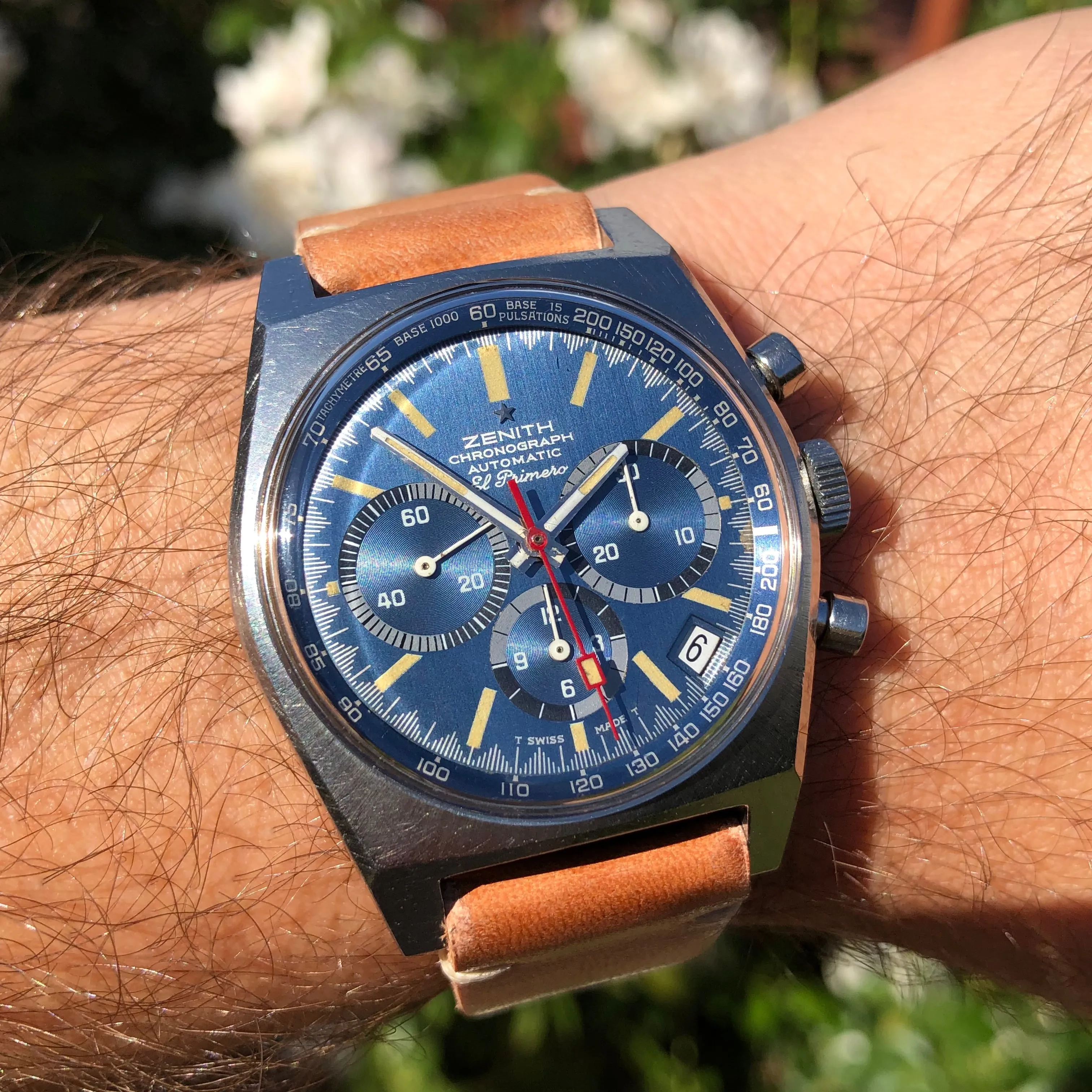 1971 Zenith El Primero A3818 Cover Girl Steel Chronograph Vintage Wristwatch