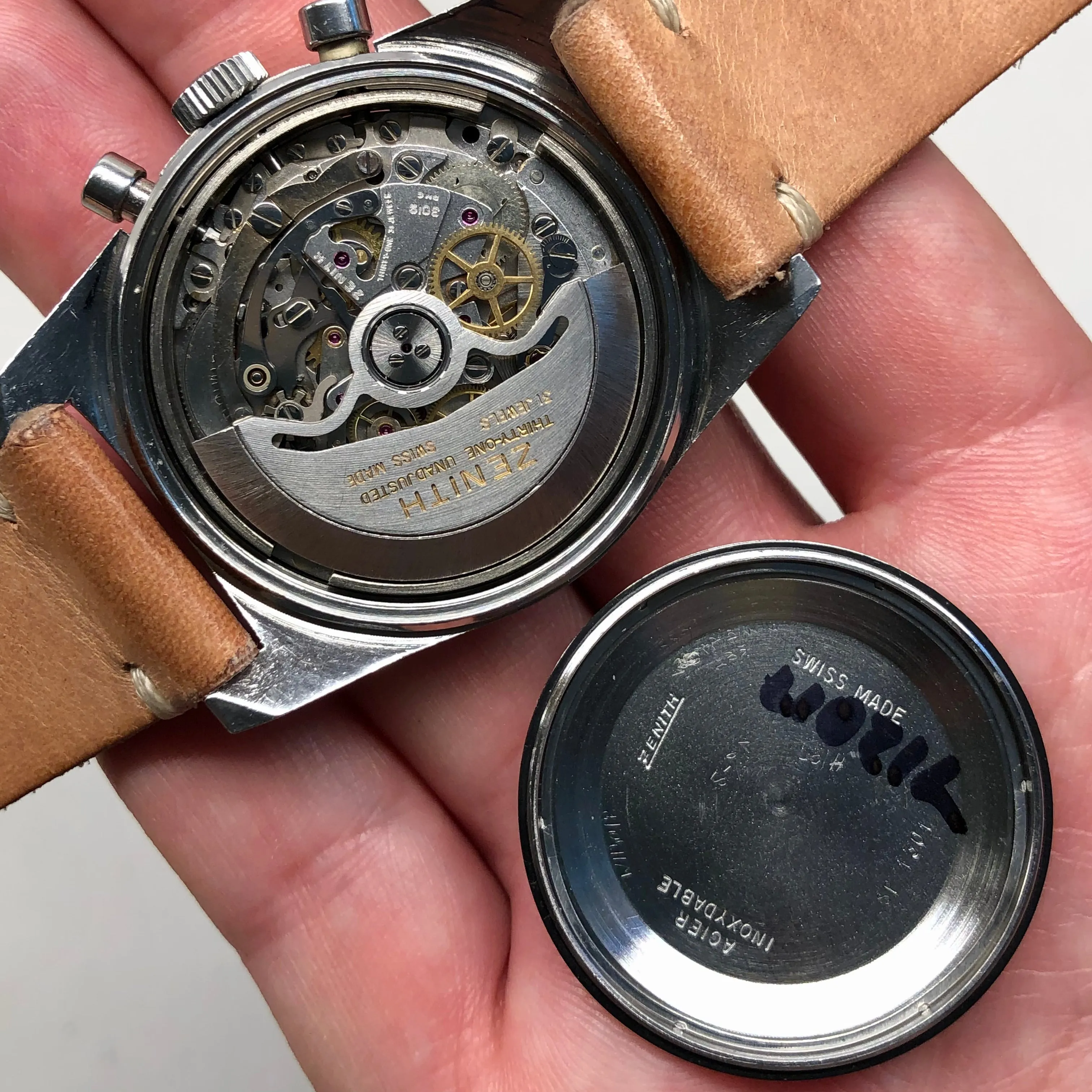 1971 Zenith El Primero A3818 Cover Girl Steel Chronograph Vintage Wristwatch