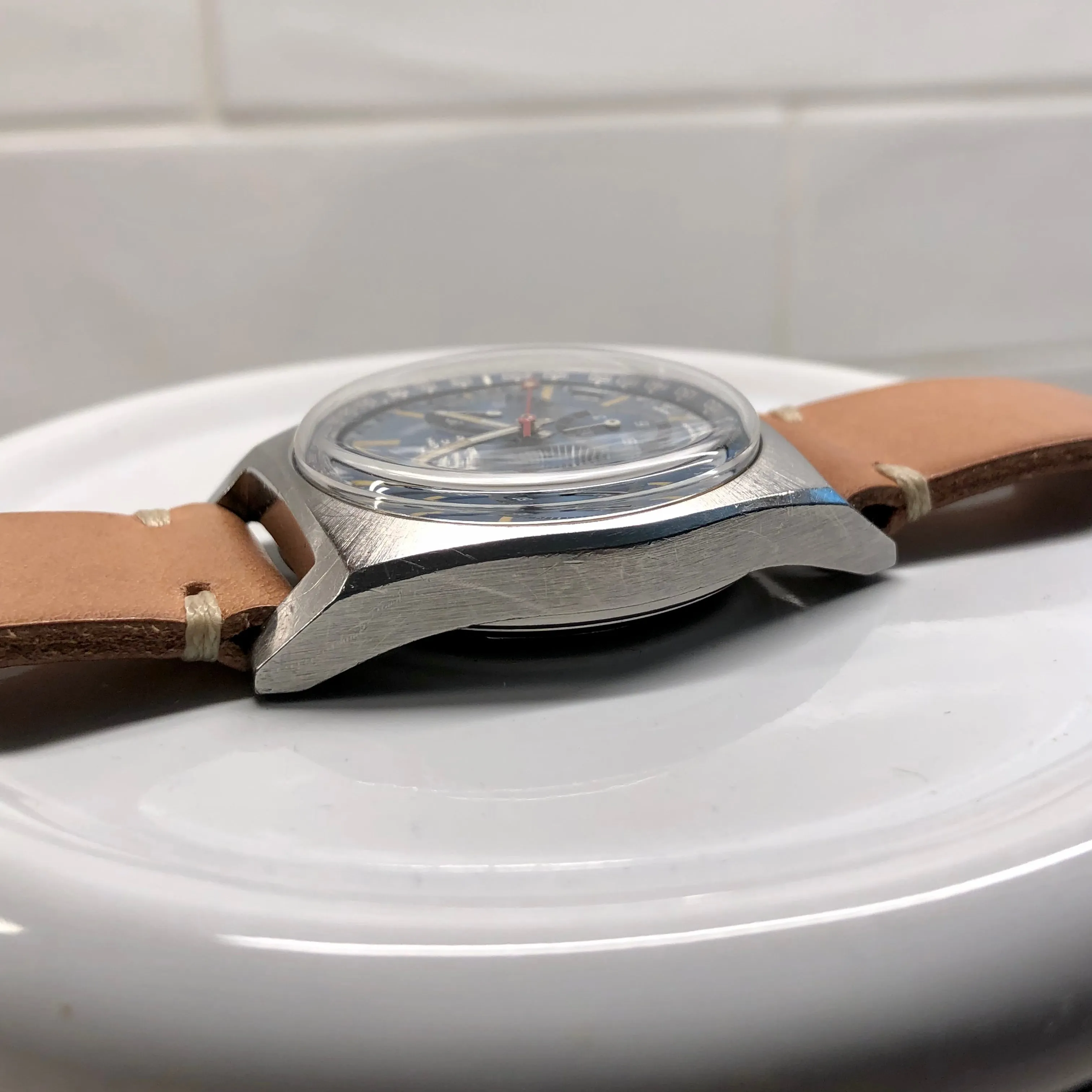 1971 Zenith El Primero A3818 Cover Girl Steel Chronograph Vintage Wristwatch