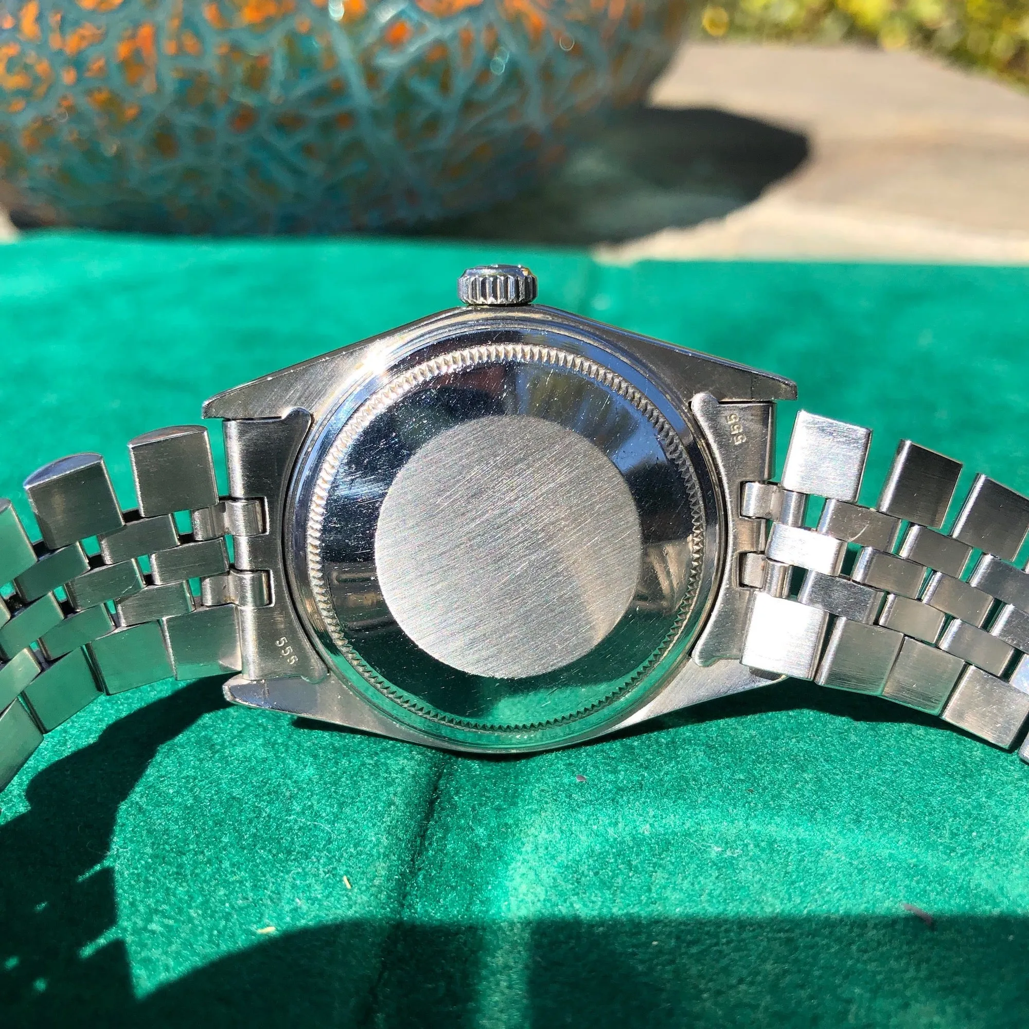 1985 Rolex Datejust 16030 Black Stick Engine Turned Wristwatch Box Papers