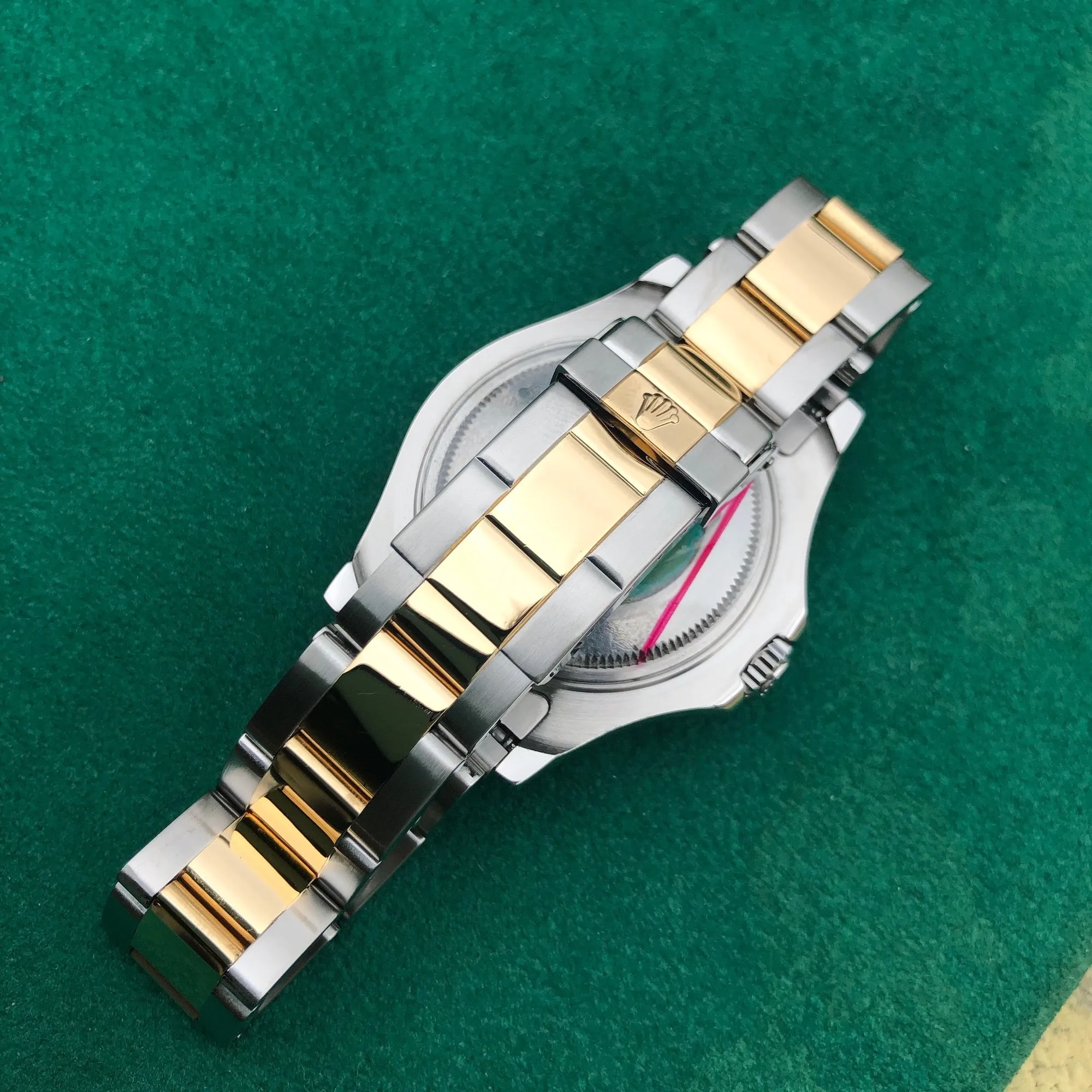 1999 Rolex Yachtmaster 168623 Two Tone Steel Gold 35mm White Oyster Wristwatch Box Papers