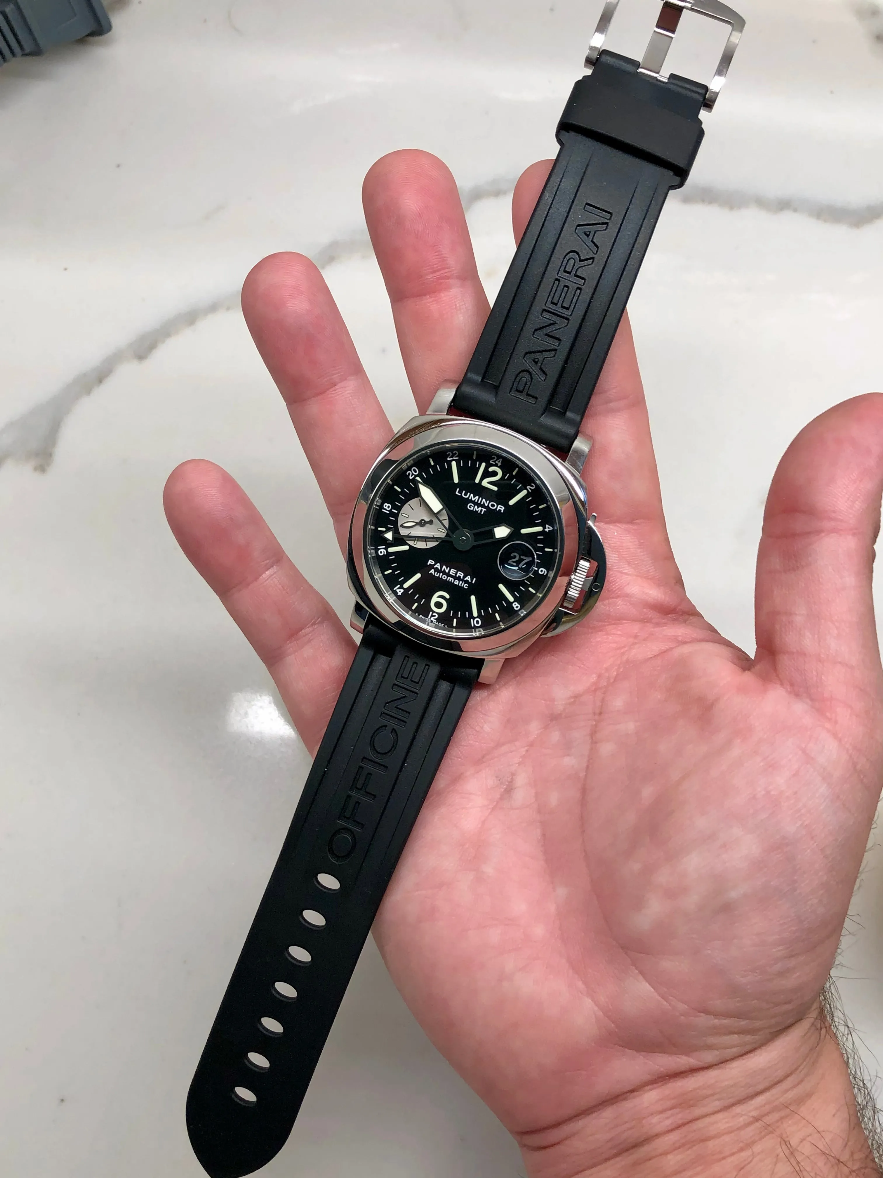 2002 Panerai Luminor GMT PAM 88 Automatic Stainless Steel 44mm Wristwatch