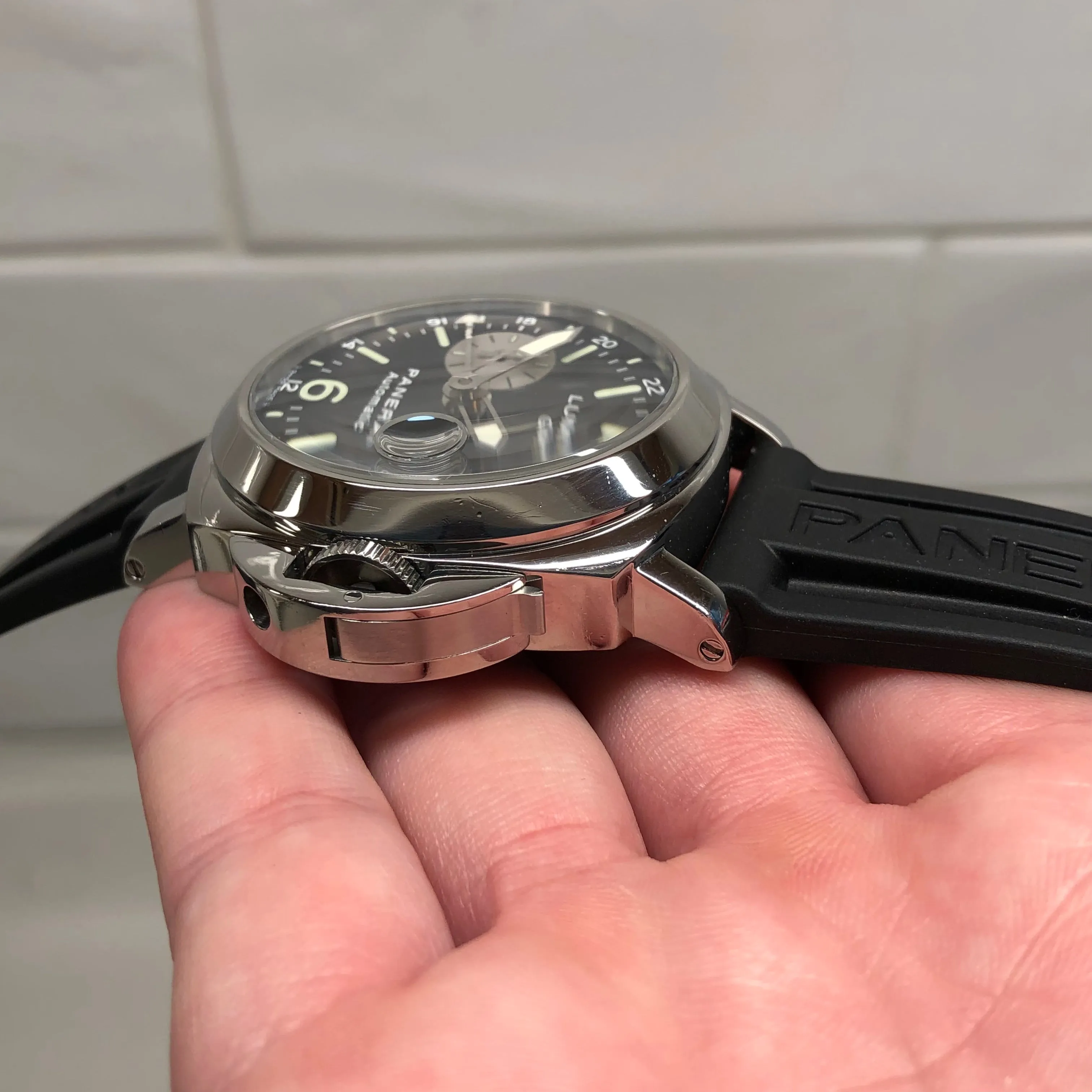 2002 Panerai Luminor GMT PAM 88 Automatic Stainless Steel 44mm Wristwatch