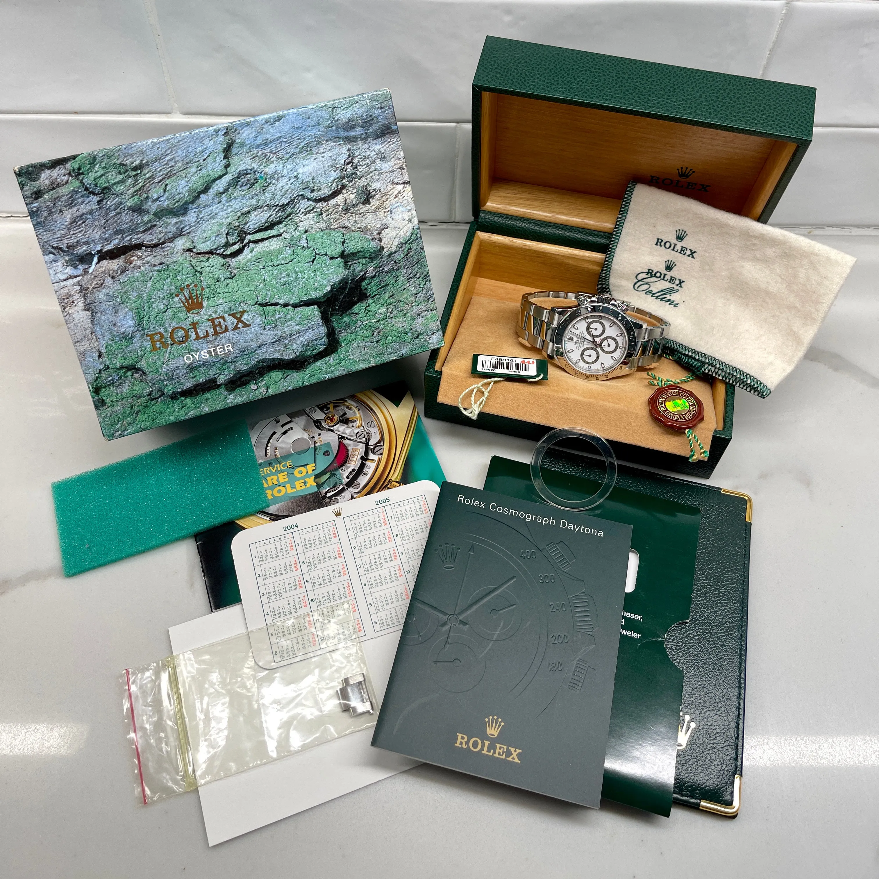 2003 Rolex Daytona Cosmograph 116520 White Steel Oyster Automatic Chronograph