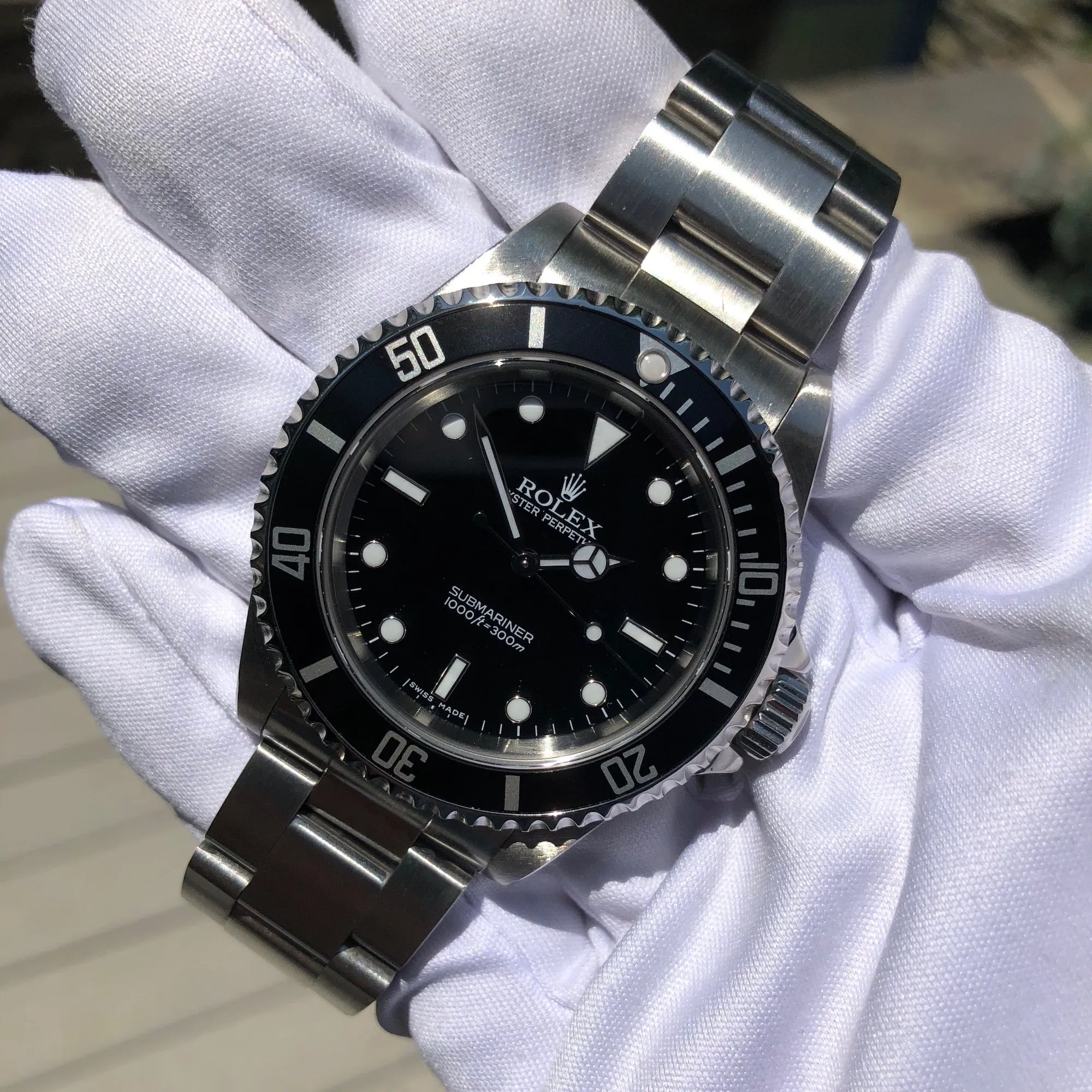 2007 Rolex Submariner 14060 No Date Stainless Steel Wristwatch Box & Papers