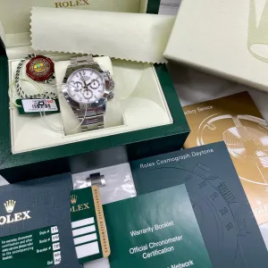2008 Rolex Daytona Cosmograph 116520 White Steel Oyster Automatic Chronograph