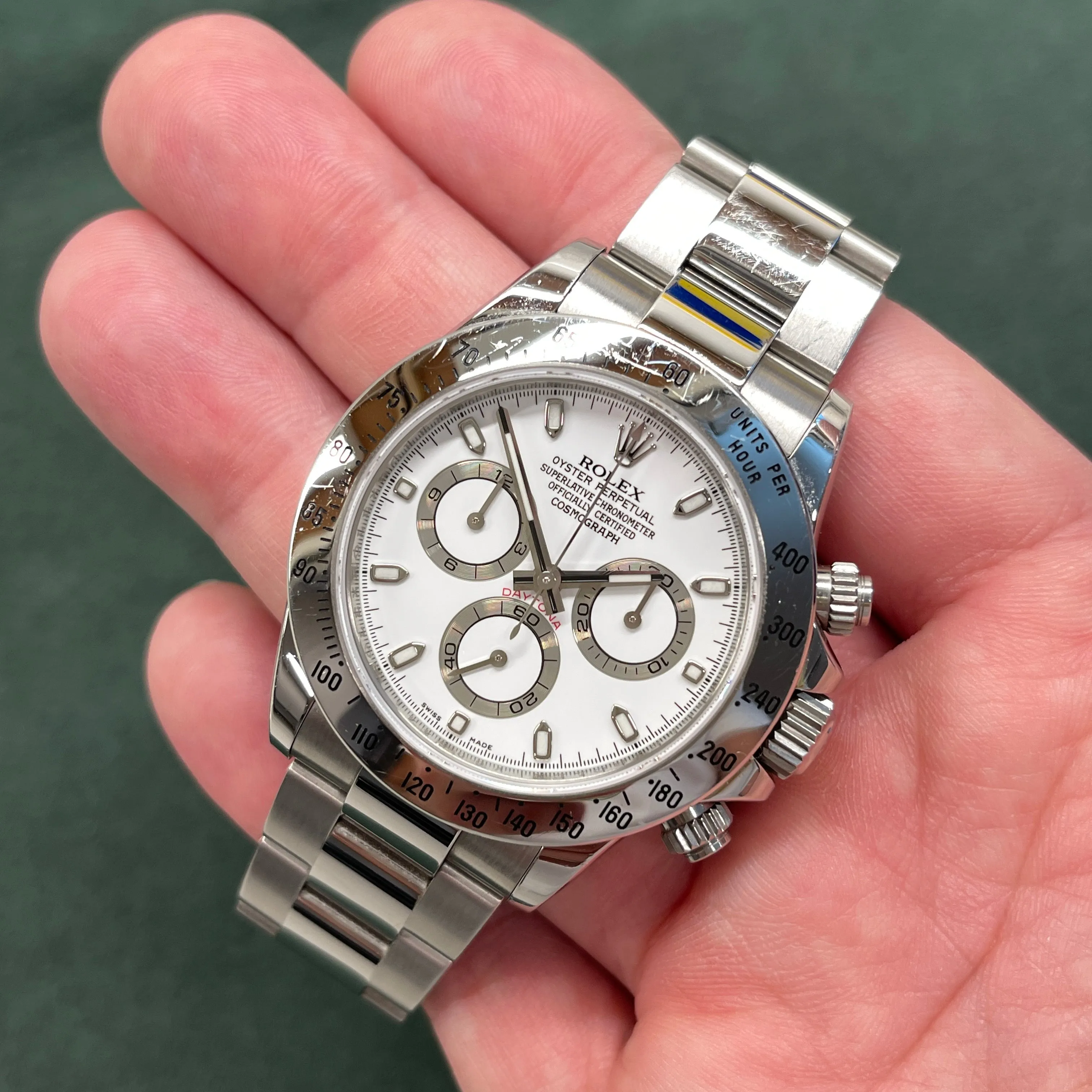 2008 Rolex Daytona Cosmograph 116520 White Steel Oyster Automatic Chronograph
