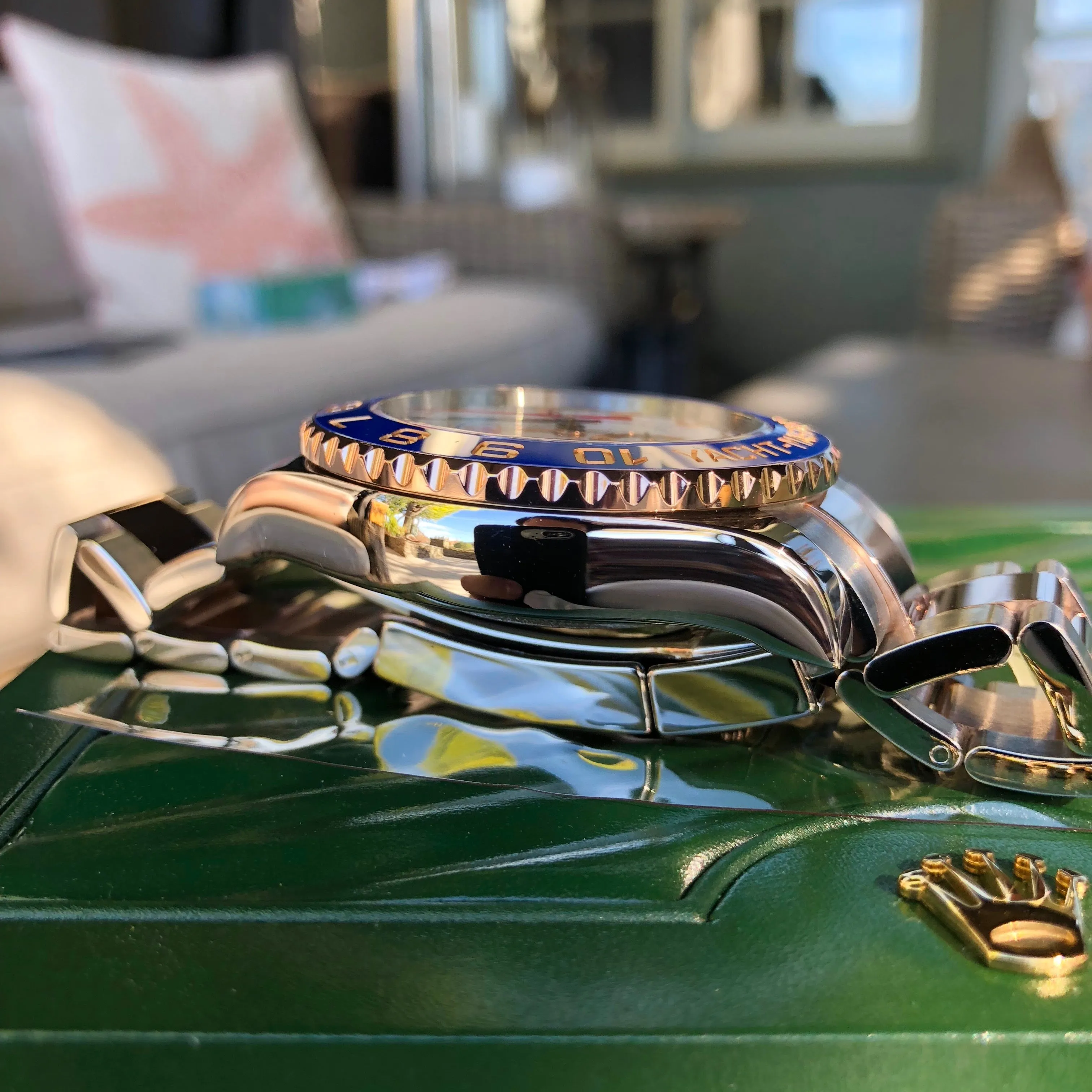 2009 Rolex Yachtmaster II 116681 Oyster Perpetual Two Tone Steel Rose Gold Ceramic 44mm Wristwatch