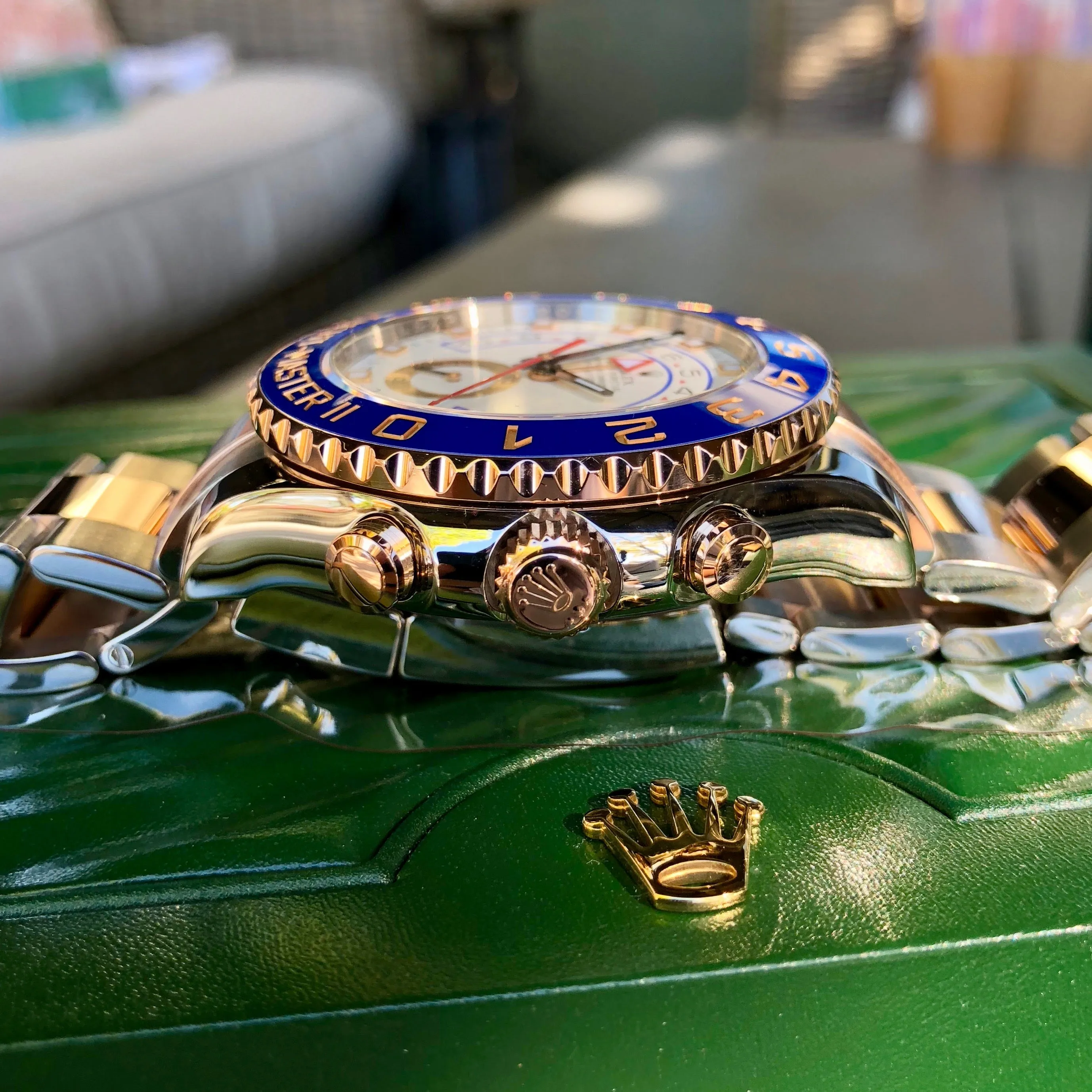 2009 Rolex Yachtmaster II 116681 Oyster Perpetual Two Tone Steel Rose Gold Ceramic 44mm Wristwatch