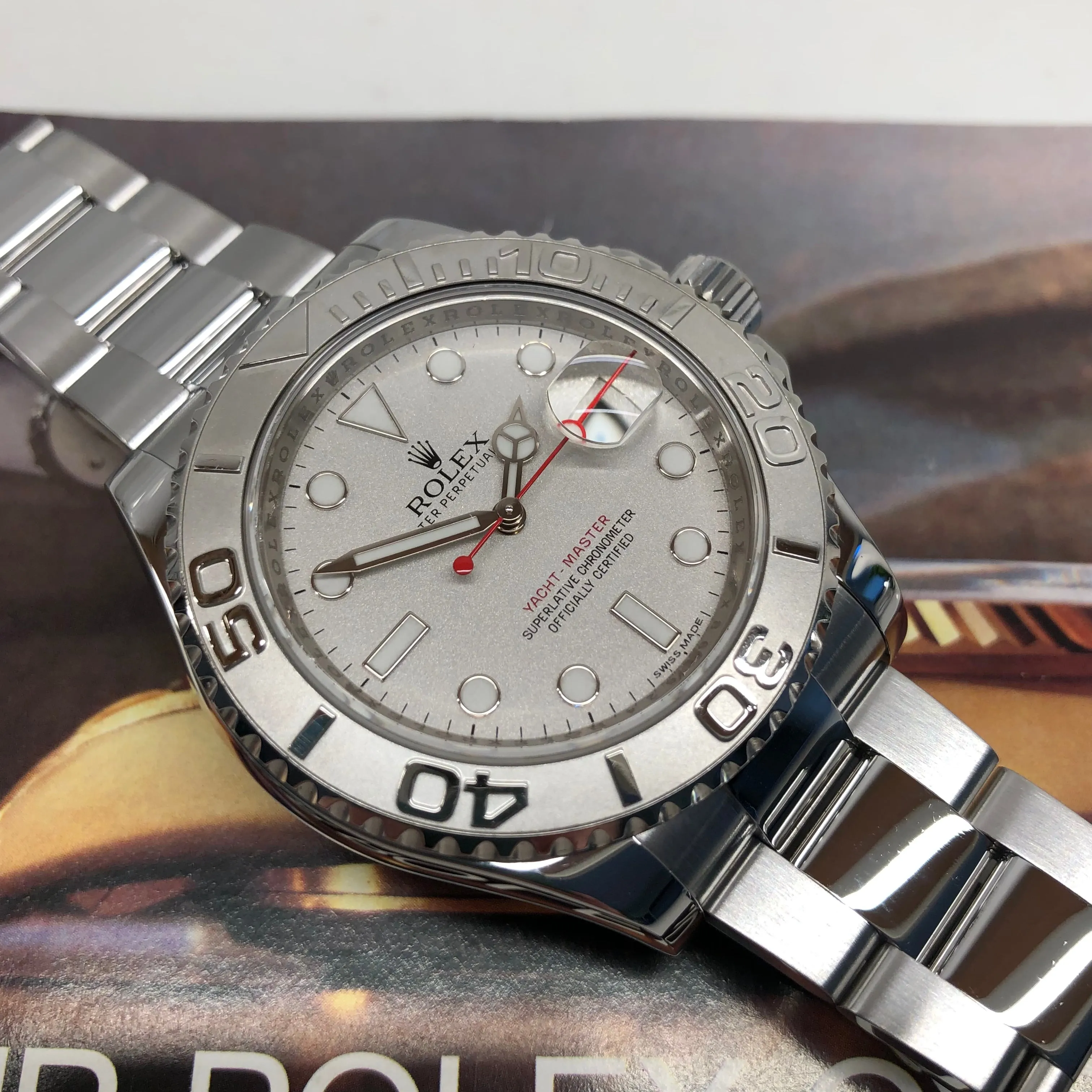 2012 Rolex Yacht-Master 116622 Platinum 40mm Steel Oyster Automatic Wristwatch