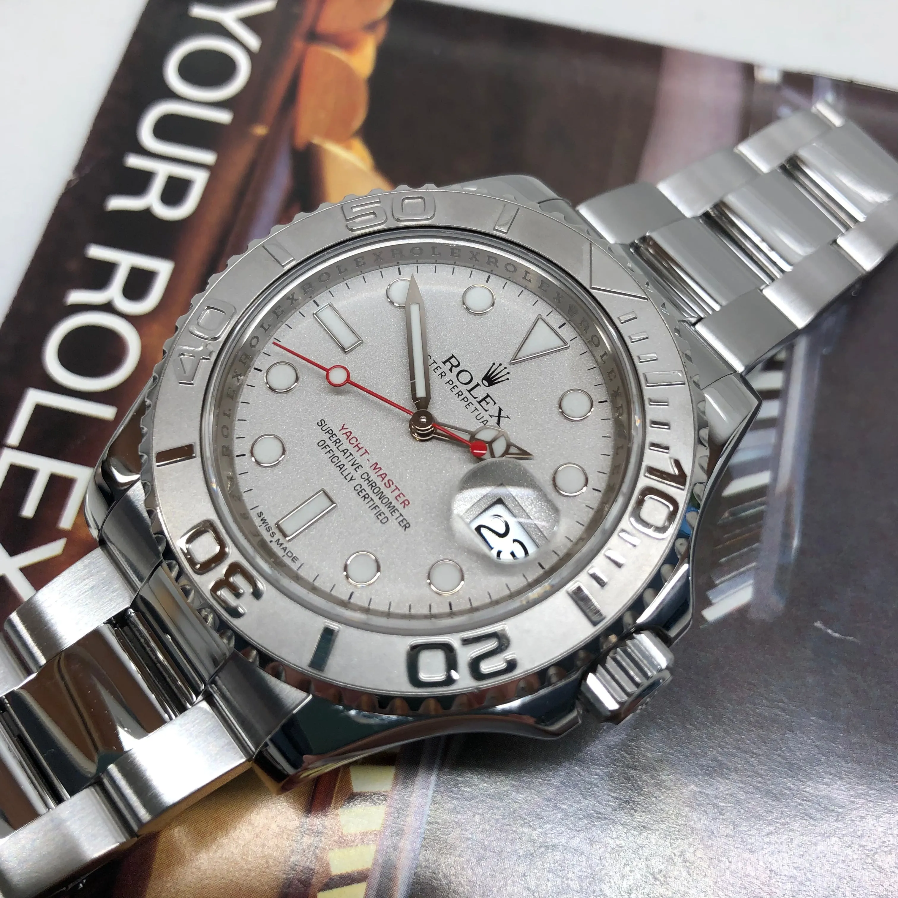 2012 Rolex Yacht-Master 116622 Platinum 40mm Steel Oyster Automatic Wristwatch