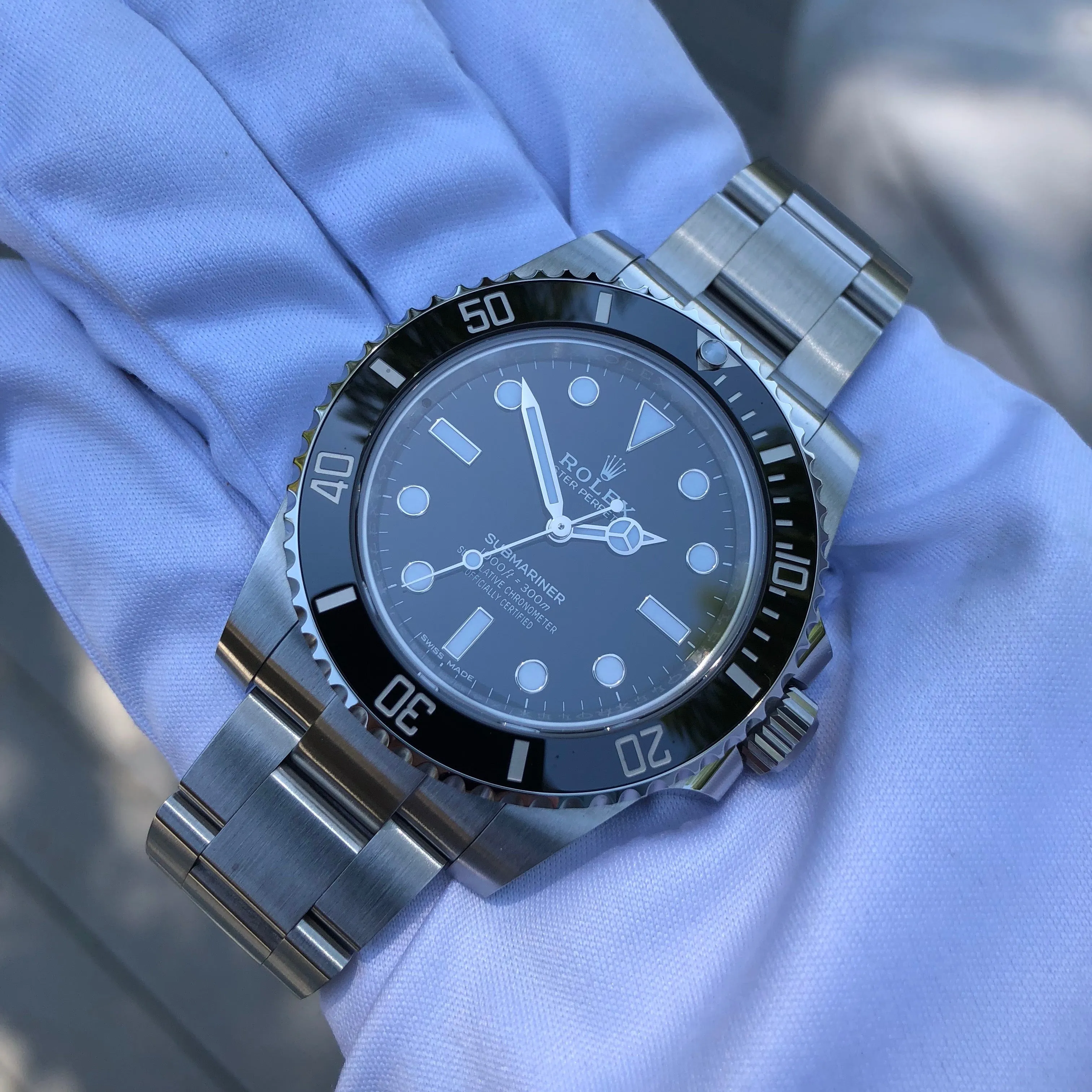 2018 Rolex Submariner 114060 No Date Stainless Steel Ceramic Wristwatch Box Papers