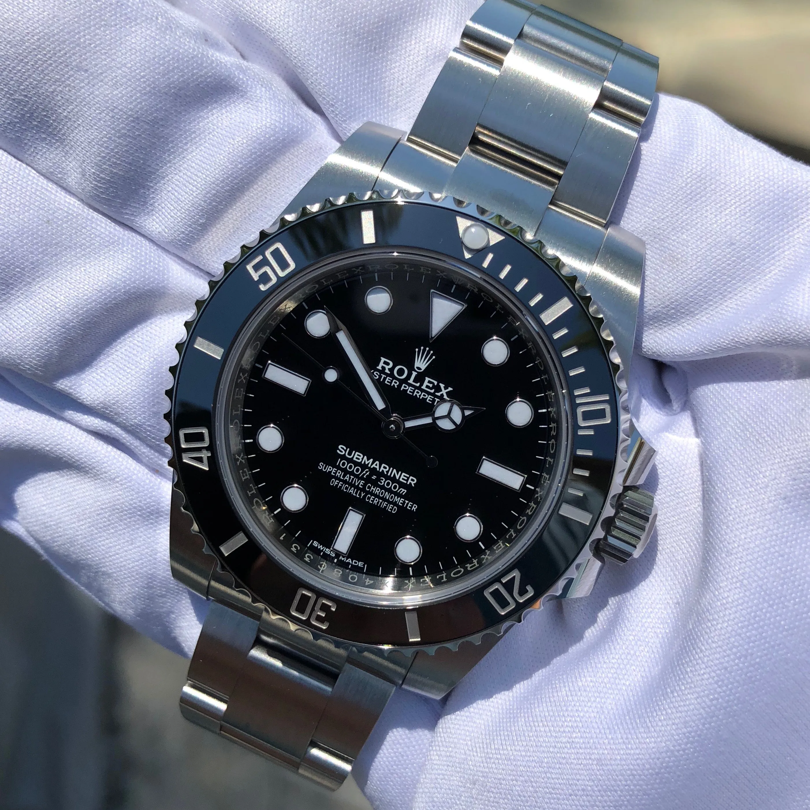 2018 Rolex Submariner 114060 No Date Stainless Steel Ceramic Wristwatch Box Papers