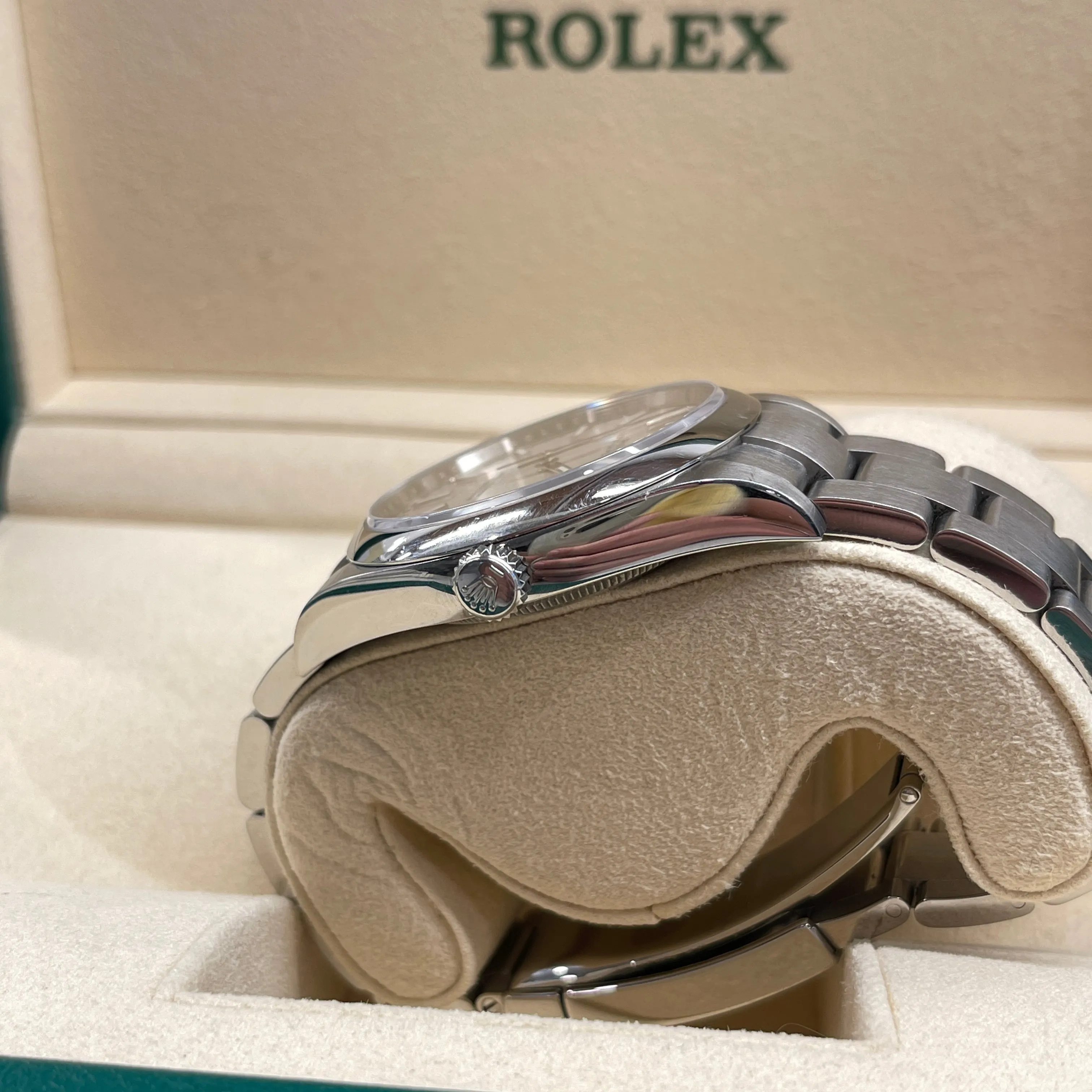2019 Rolex Oyster Perpetual 114300 White 39mm Stainless Steel Wristwatch Box Papers