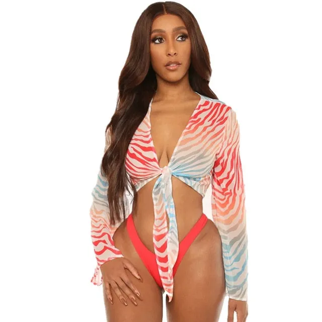 2020 Womens Sexy Three Piece Bikini Set With Fashionable Cover Up