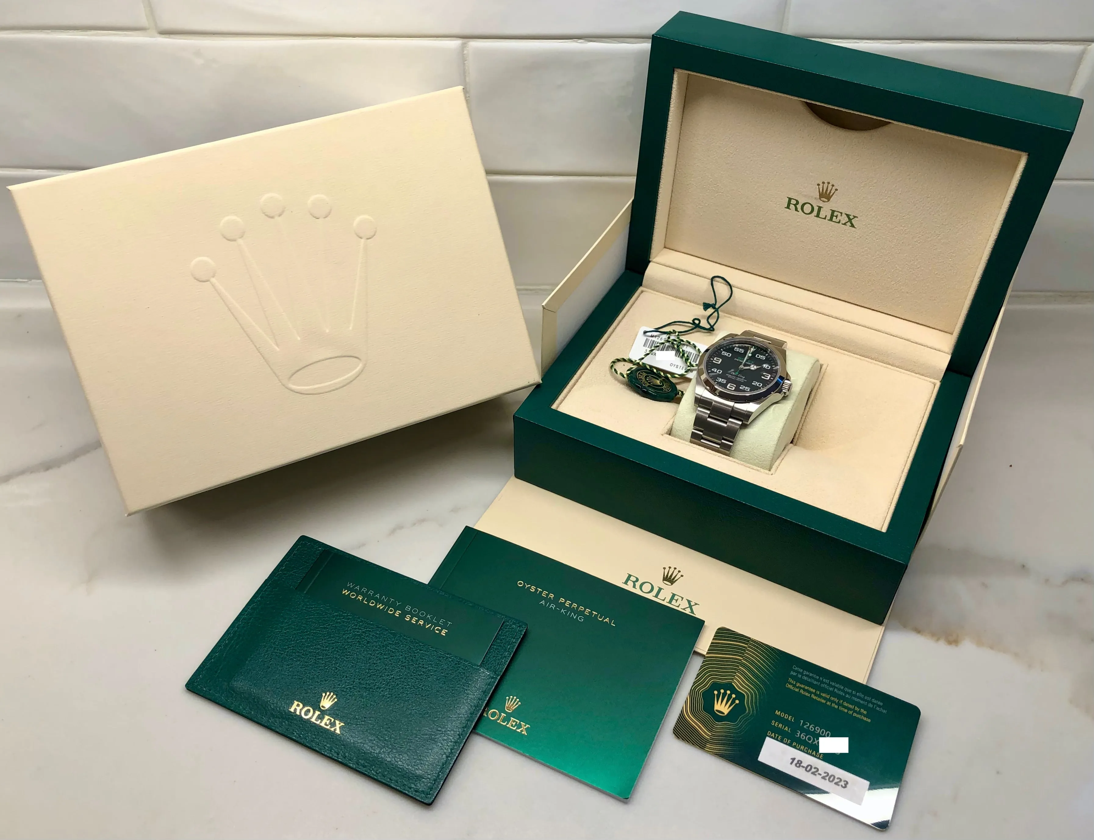 2023 Rolex Air King 126900 Automatic Steel Wristwatch with Box and Papers
