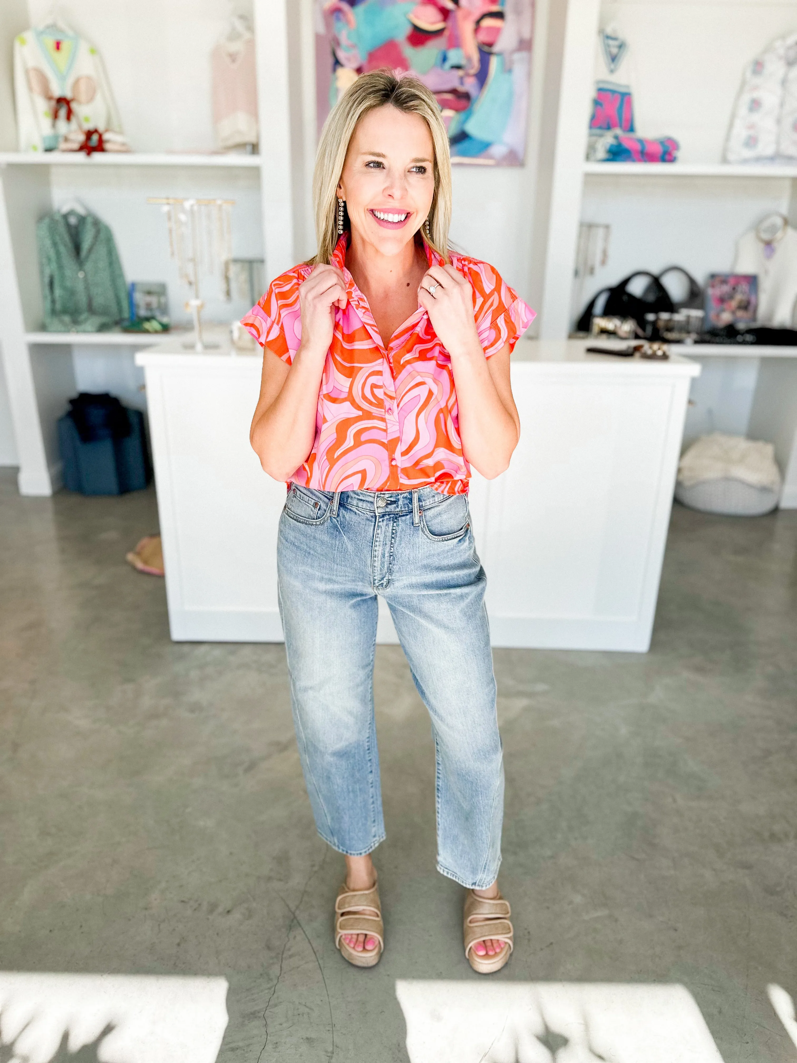 70's Floral Top