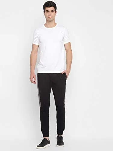 Alan Jones Clothing Men's Cotton Solid Slim Fit Joggers Track Pants (JOG21-P108_Black_3XL)