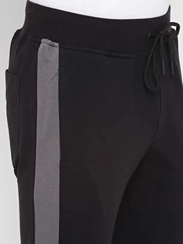 Alan Jones Clothing Men's Cotton Solid Slim Fit Joggers Track Pants (JOG21-P108_Black_3XL)