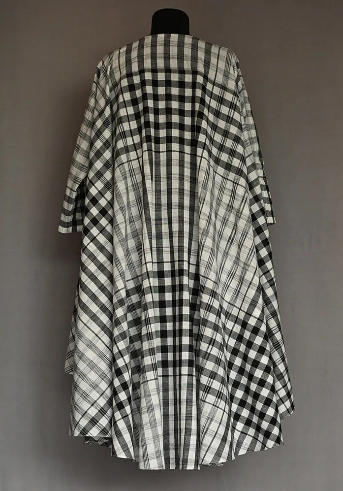 Amrich Dress Handwoven Cotton Ikat Check Button Down
