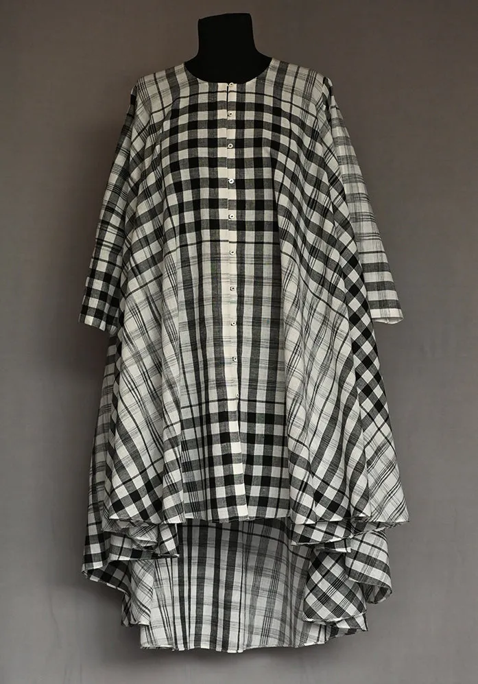 Amrich Dress Handwoven Cotton Ikat Check Button Down