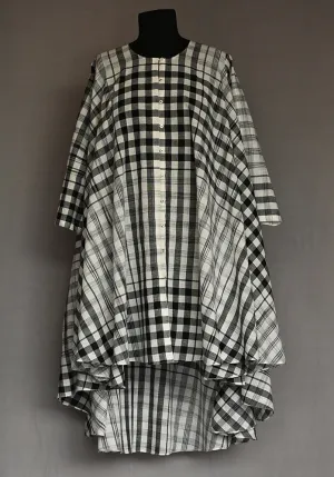 Amrich Dress Handwoven Cotton Ikat Check Button Down