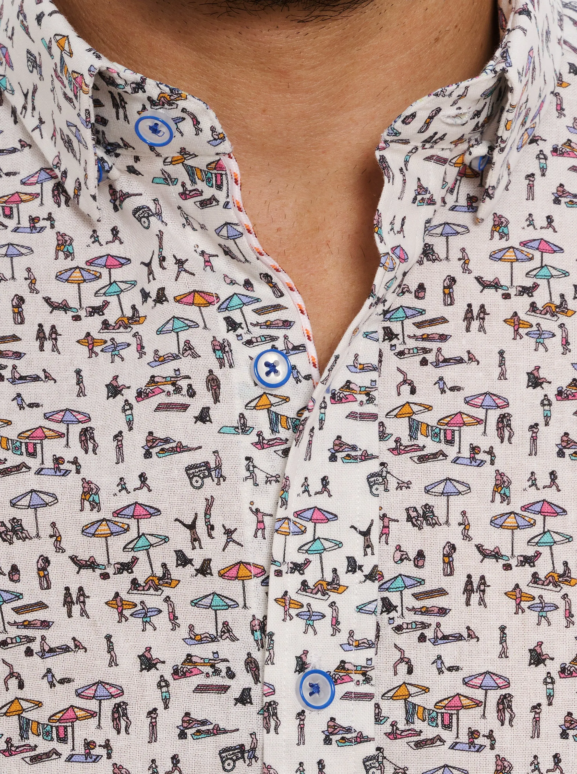 BEACH BOUND SHORT SLEEVE BUTTON DOWN SHIRT
