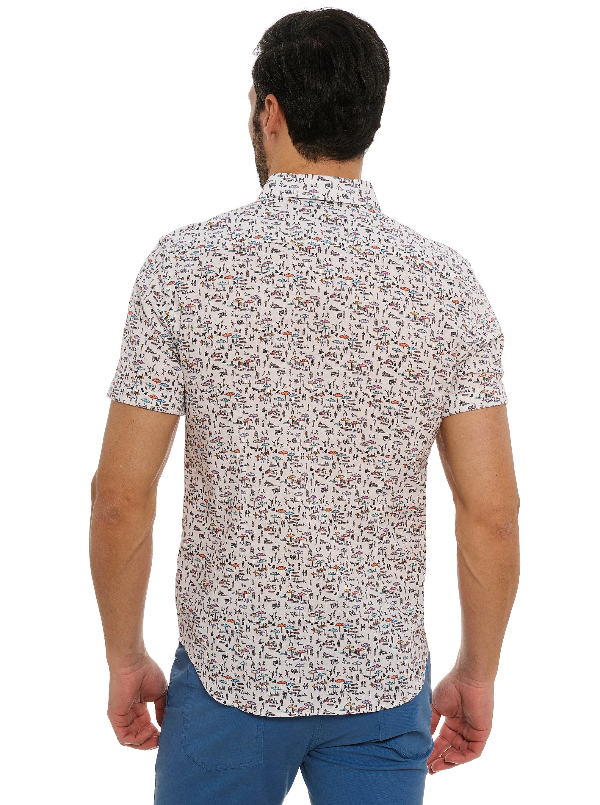 BEACH BOUND SHORT SLEEVE BUTTON DOWN SHIRT