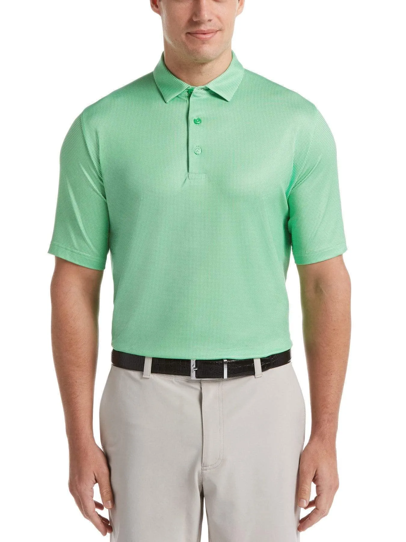 Big & Tall Printed Gingham Swing Tech™ Polo