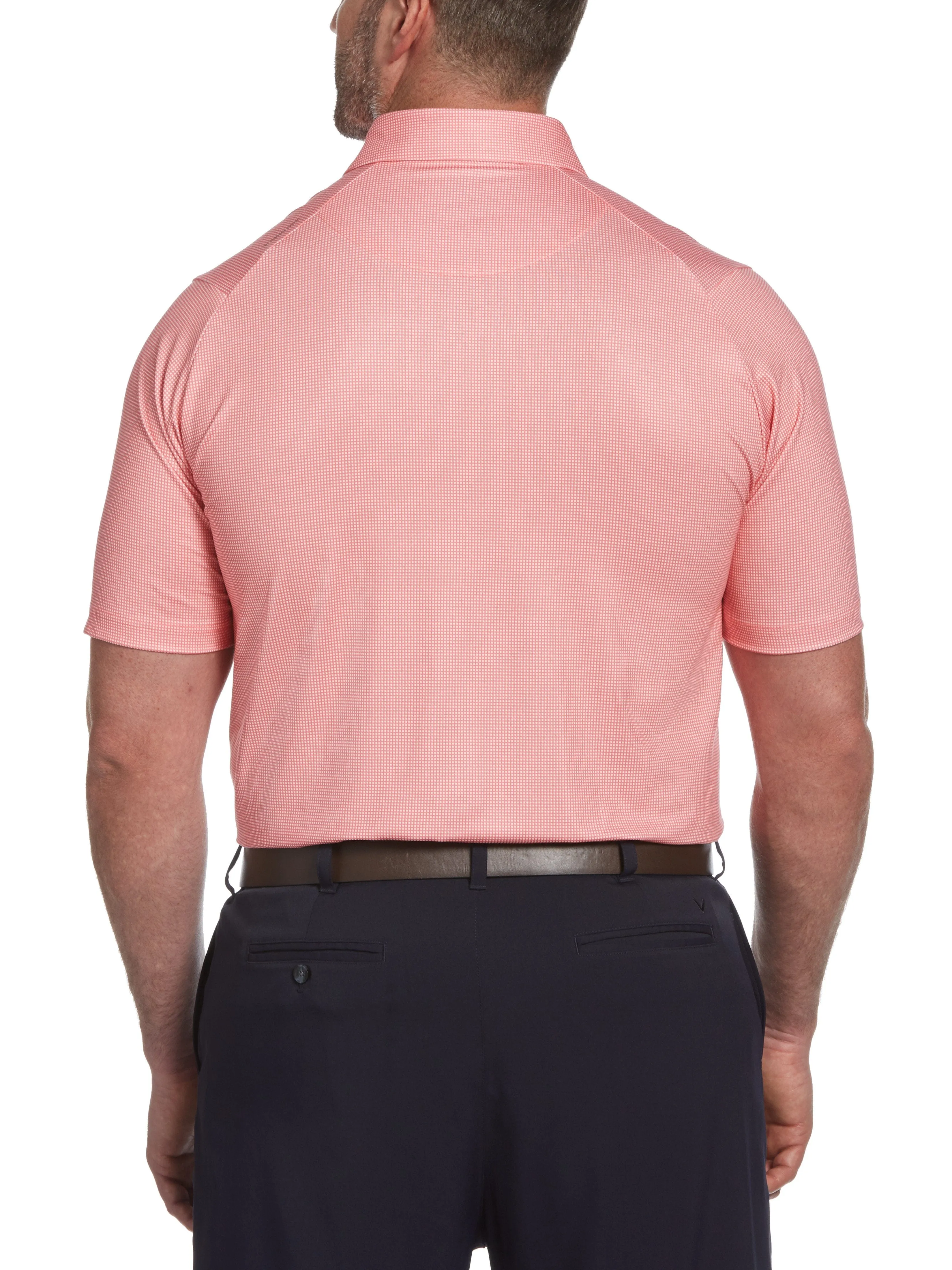 Big & Tall Printed Gingham Swing Tech™ Polo