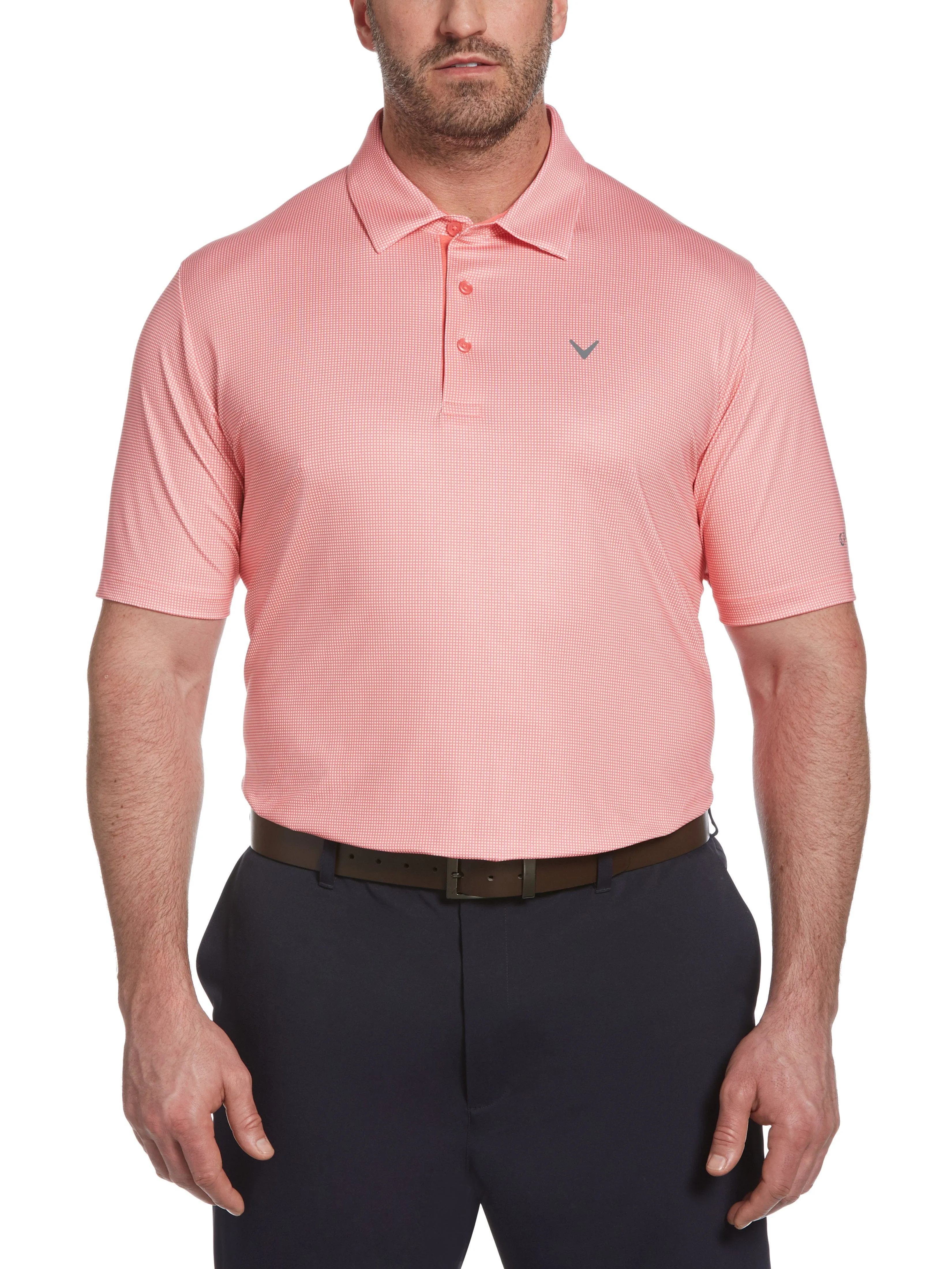 Big & Tall Printed Gingham Swing Tech™ Polo