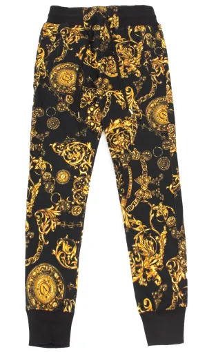Black & Gold Baroque Print Joggers