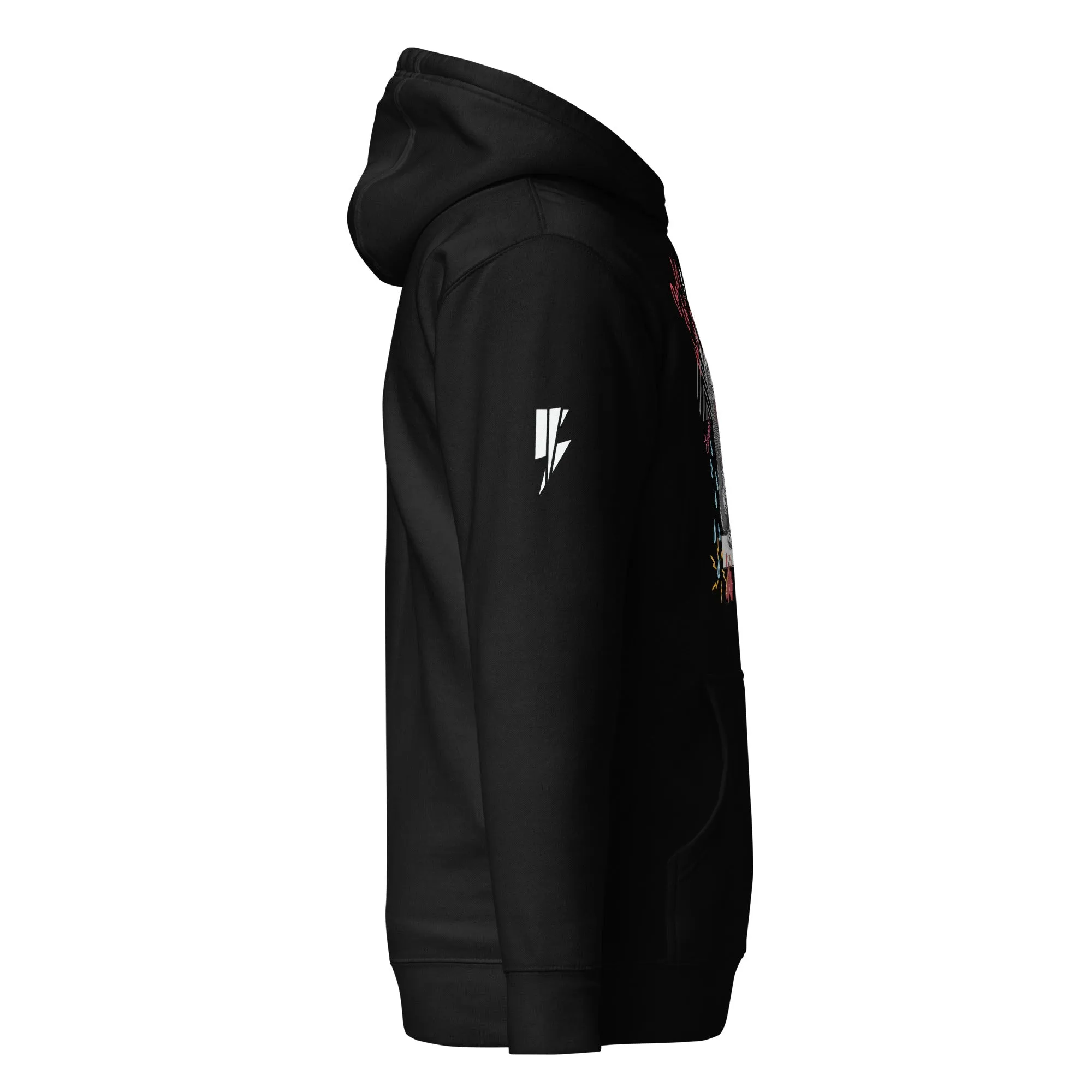 Black Pullover Hoodie Lion Graphic