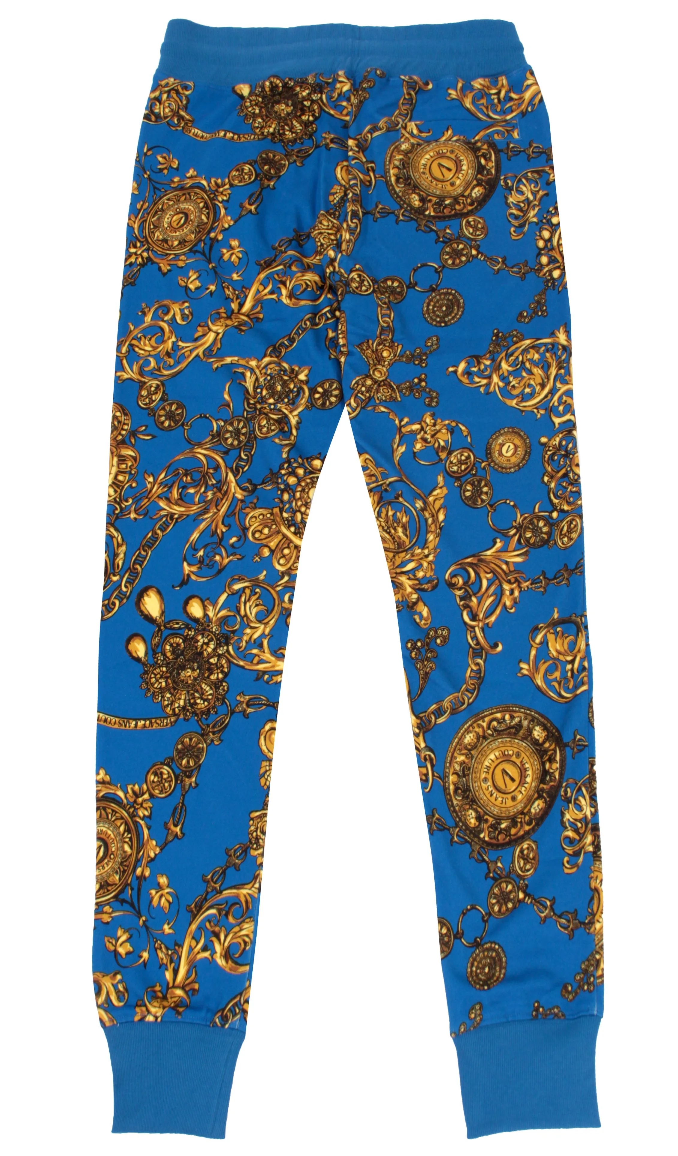 Blue & Gold Baroque Print Sweatpants