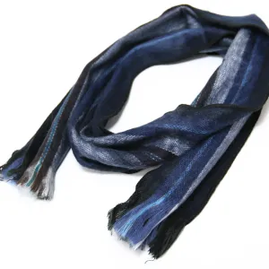 Blue and White Alpaca Traditional Scarf