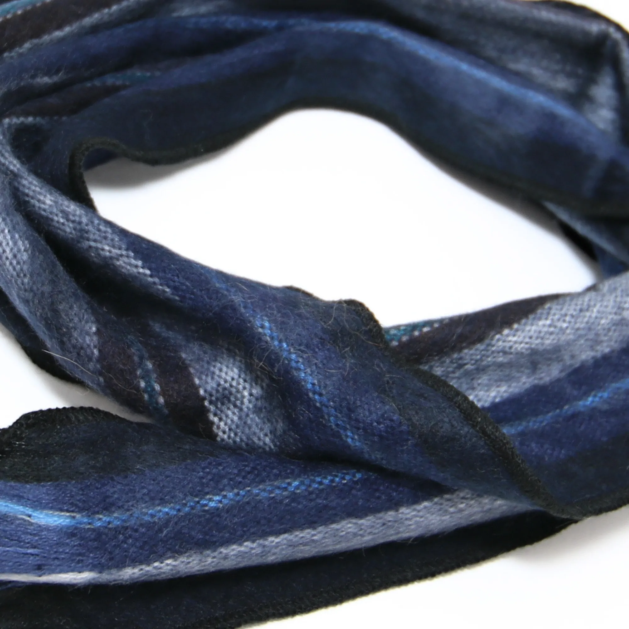 Blue and White Alpaca Traditional Scarf