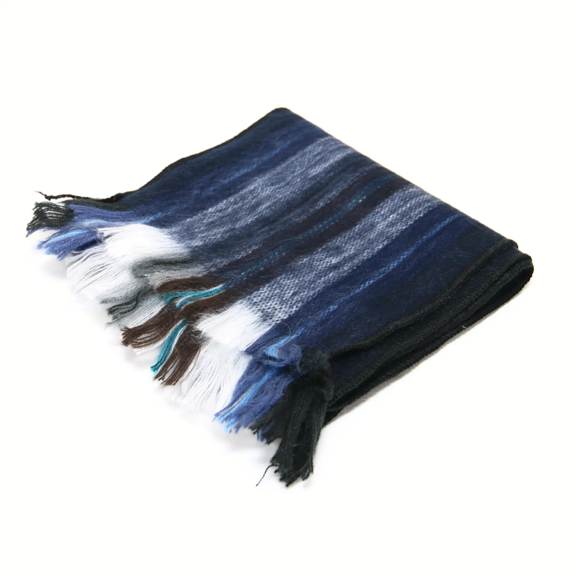 Blue and White Alpaca Traditional Scarf