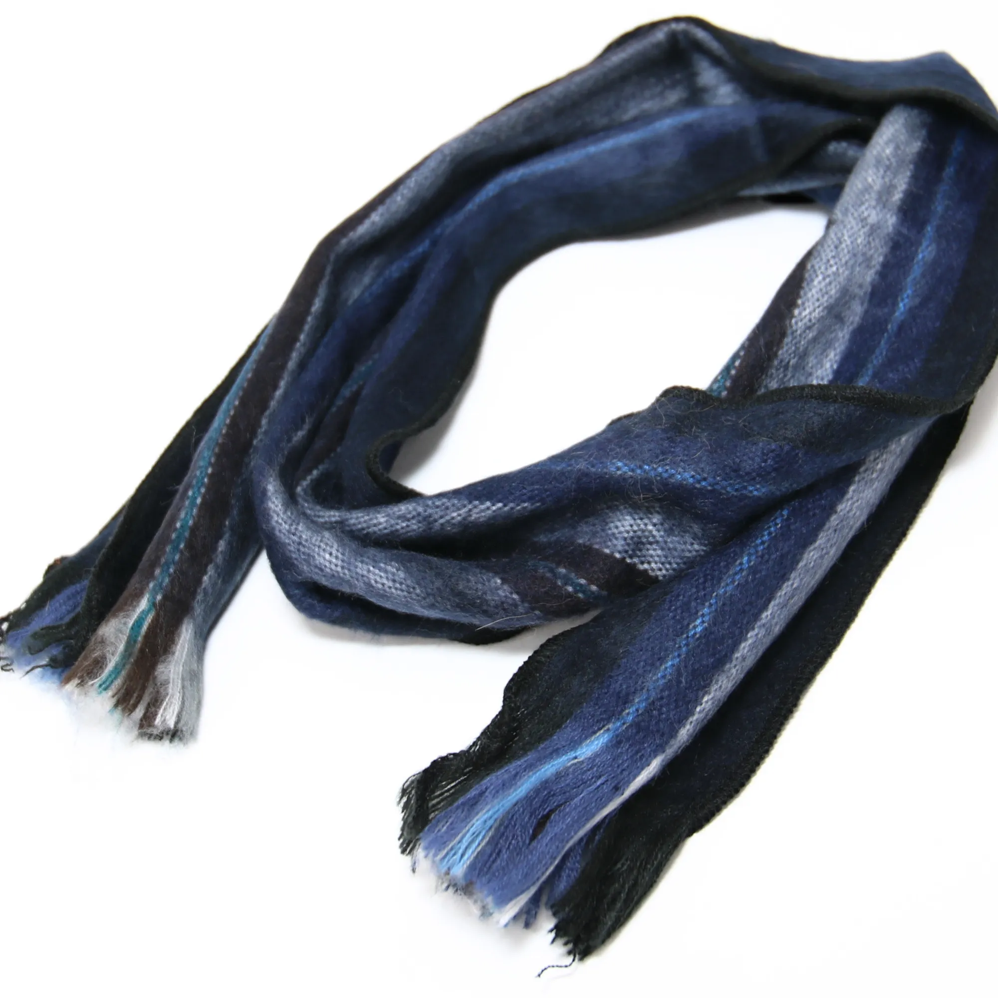 Blue and White Alpaca Traditional Scarf