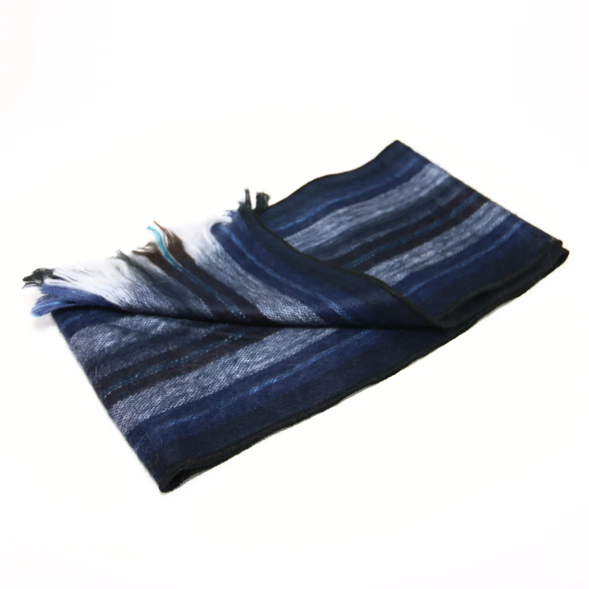 Blue and White Alpaca Traditional Scarf