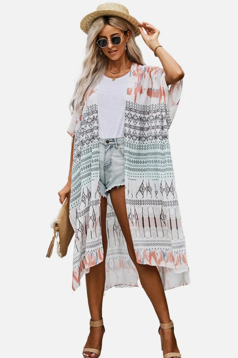 Bohemian Floral Print Kimono