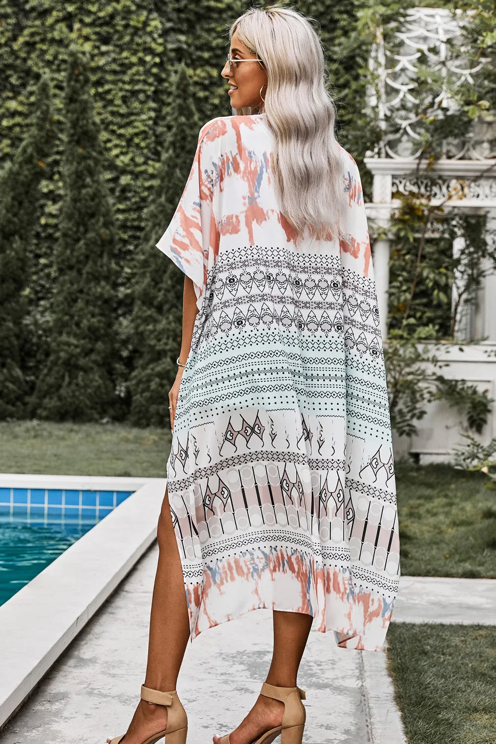 Bohemian Floral Print Kimono