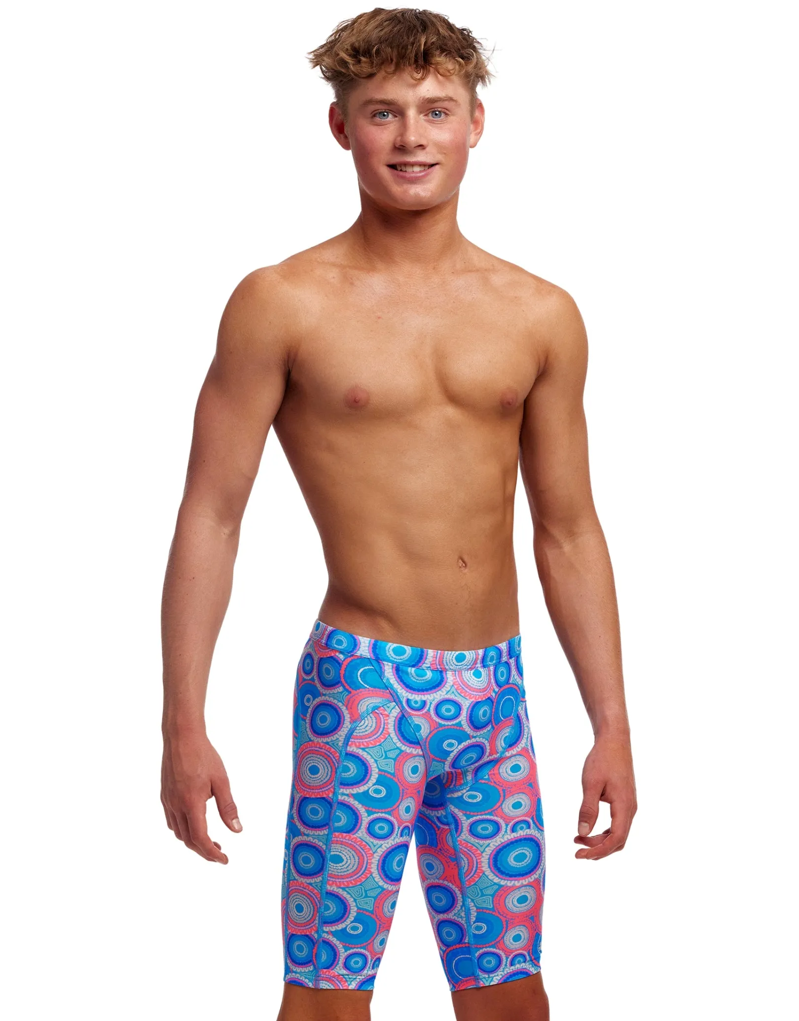 Boys Bundjalung Blue Swim Training Jammer - Blue/Pink