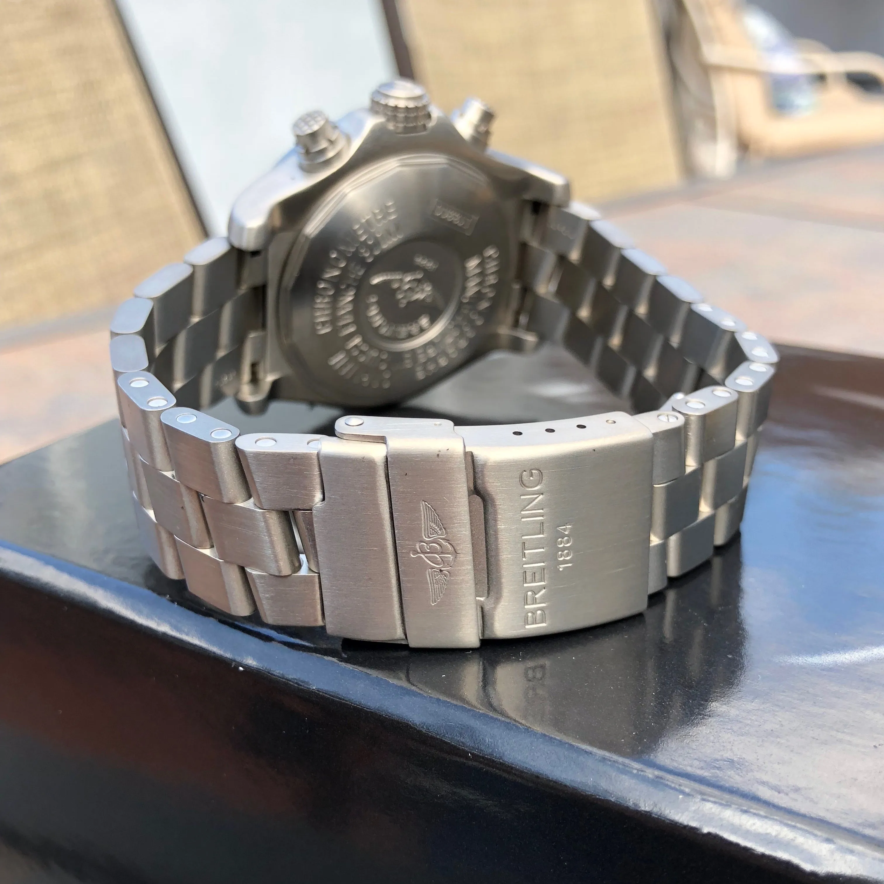 Breitling Avenger E13360 Titanium 44mm Chronograph Automatic Wristwatch Box Papers