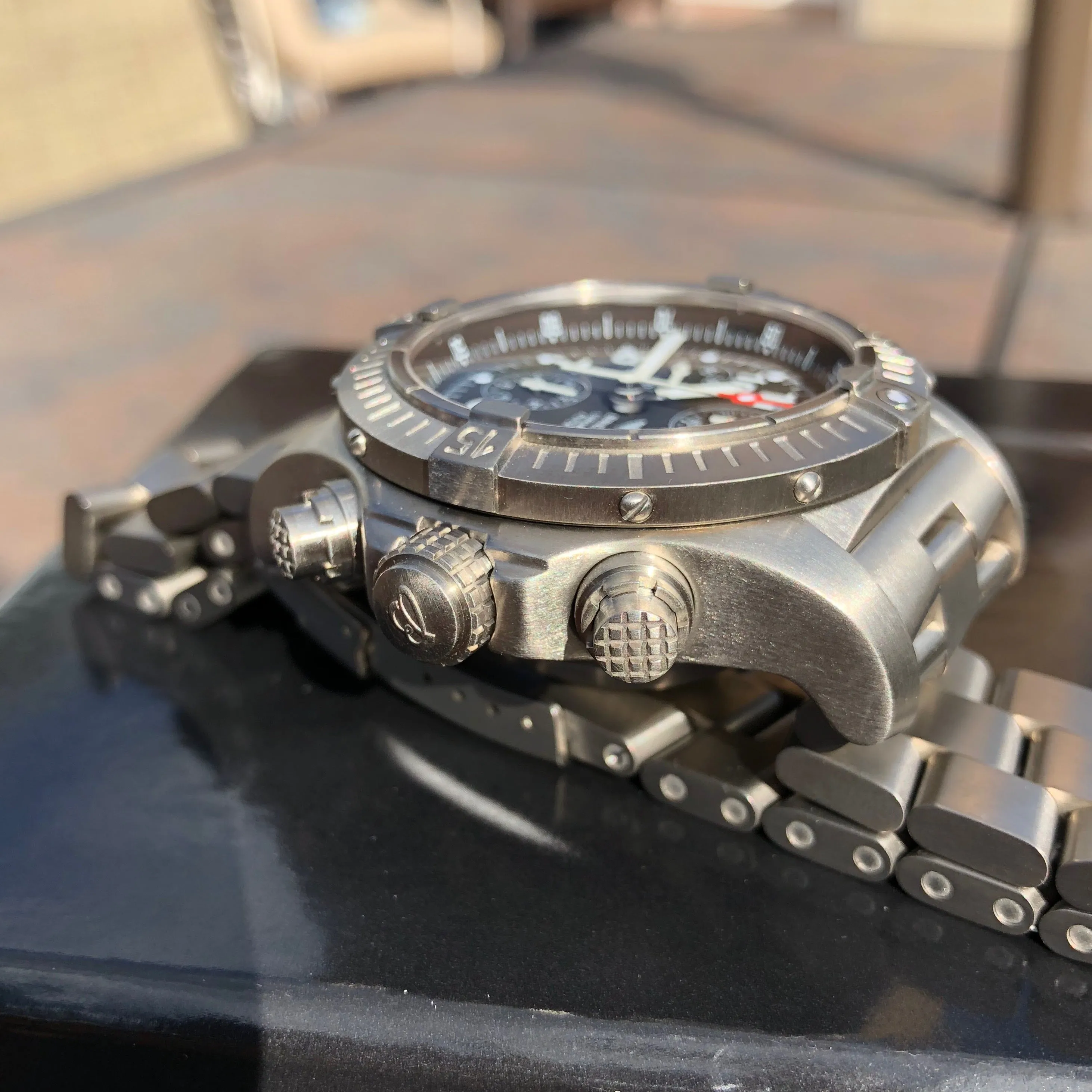 Breitling Avenger E13360 Titanium 44mm Chronograph Automatic Wristwatch Box Papers