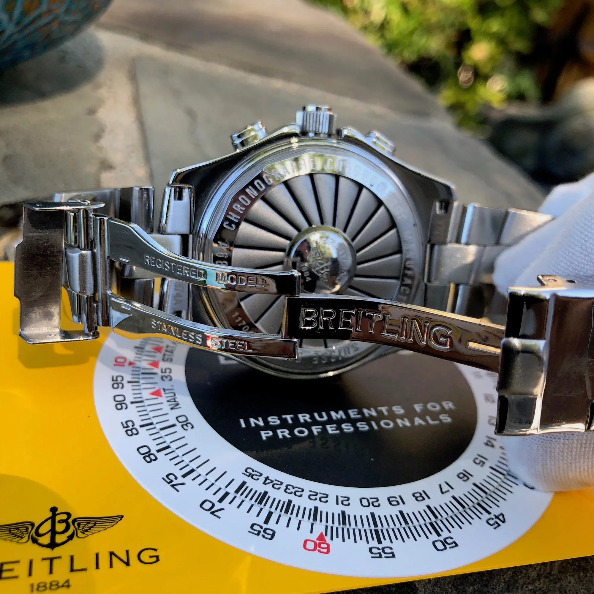 Breitling B-1 A68362 Stainless Steel Digital Analog Black Chronograph Wristwatch Box & Papers